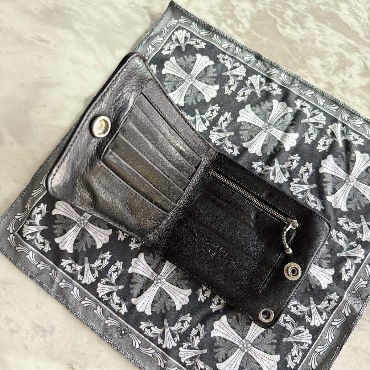 Chrome Hearts Chrome Hearts 1SNAP Button Leather Wallet Size ONE SIZE - 3 Thumbnail
