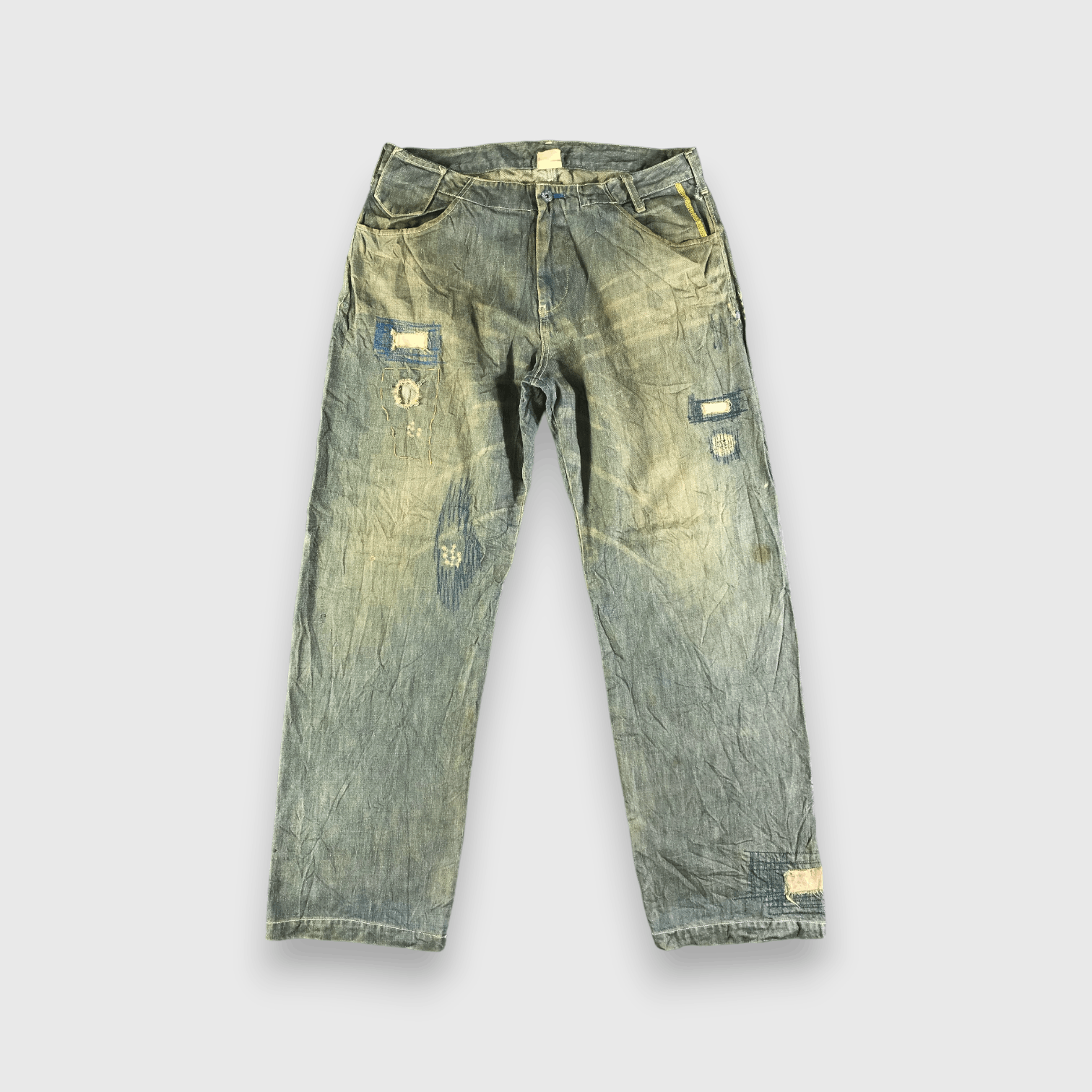 Japanese Brand Vintage Japanese Baggy Jeans-J3845 Size US 35 - 1 Thumbnail