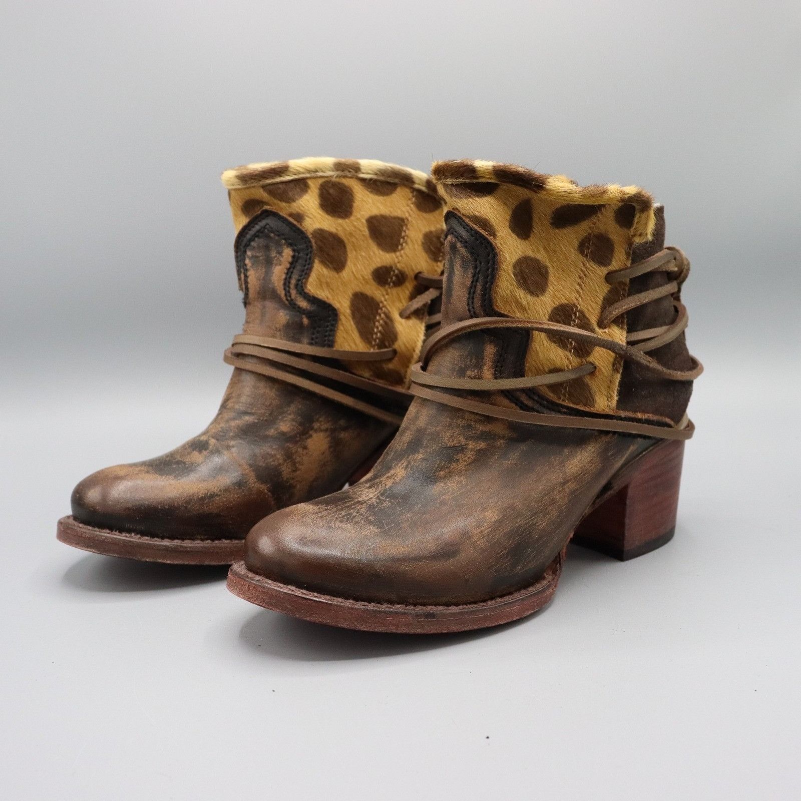 FREEBIRD Freebird Casey Leopard Boots Womens 6 Brown Western Boho Size US 6 / IT 36 - 3 Thumbnail
