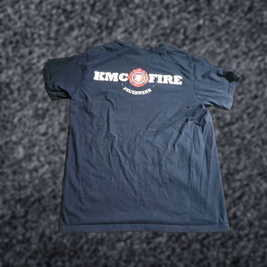 Doublet VINTAGE Unbranded Mens T-Shirt Shirt Blau German Feuerwehr Germany Fire Services Firefighter Double Sided Short Sleeve Round Neck Casual Blue Mens S Size US S / EU 44-46 / 1 - 1 Thumbnail