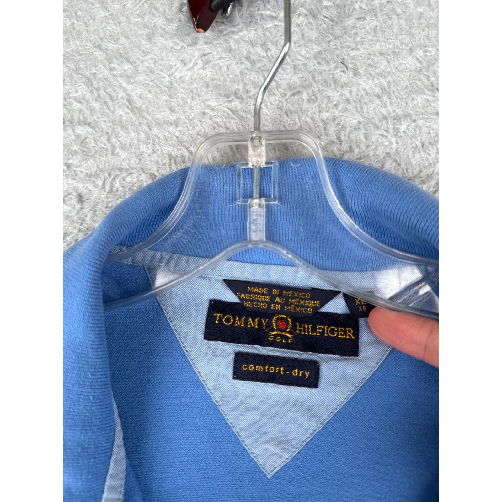 Tommy Hilfiger Tommy Hilfiger Polo Shirt Men XL Blue 100% Cotton Dessert Falls Logo Solid American Sports Size US XL / EU 56 / 4 - 7 Thumbnail
