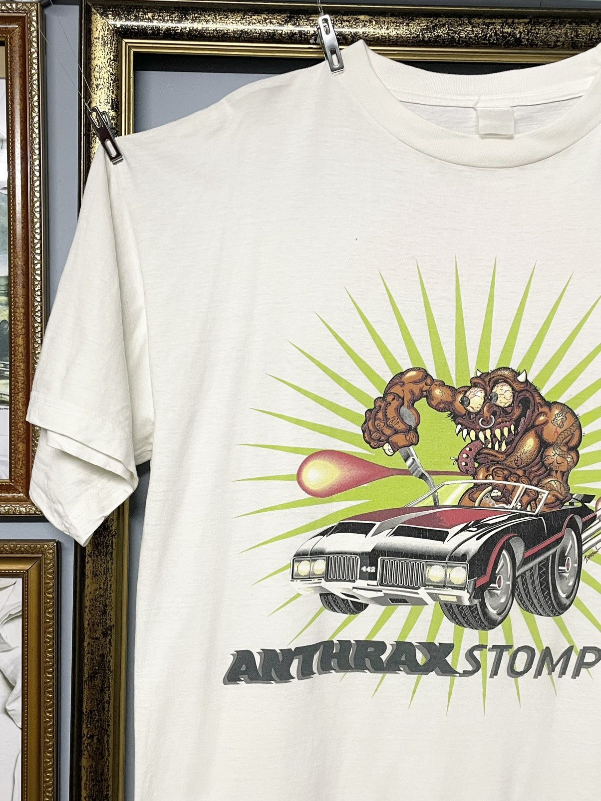 Band Tees Vintage Og 1995 Anthrax Storm 442 Sony Signature Graphic Tee Size US XL / EU 56 / 4 - 3 Thumbnail