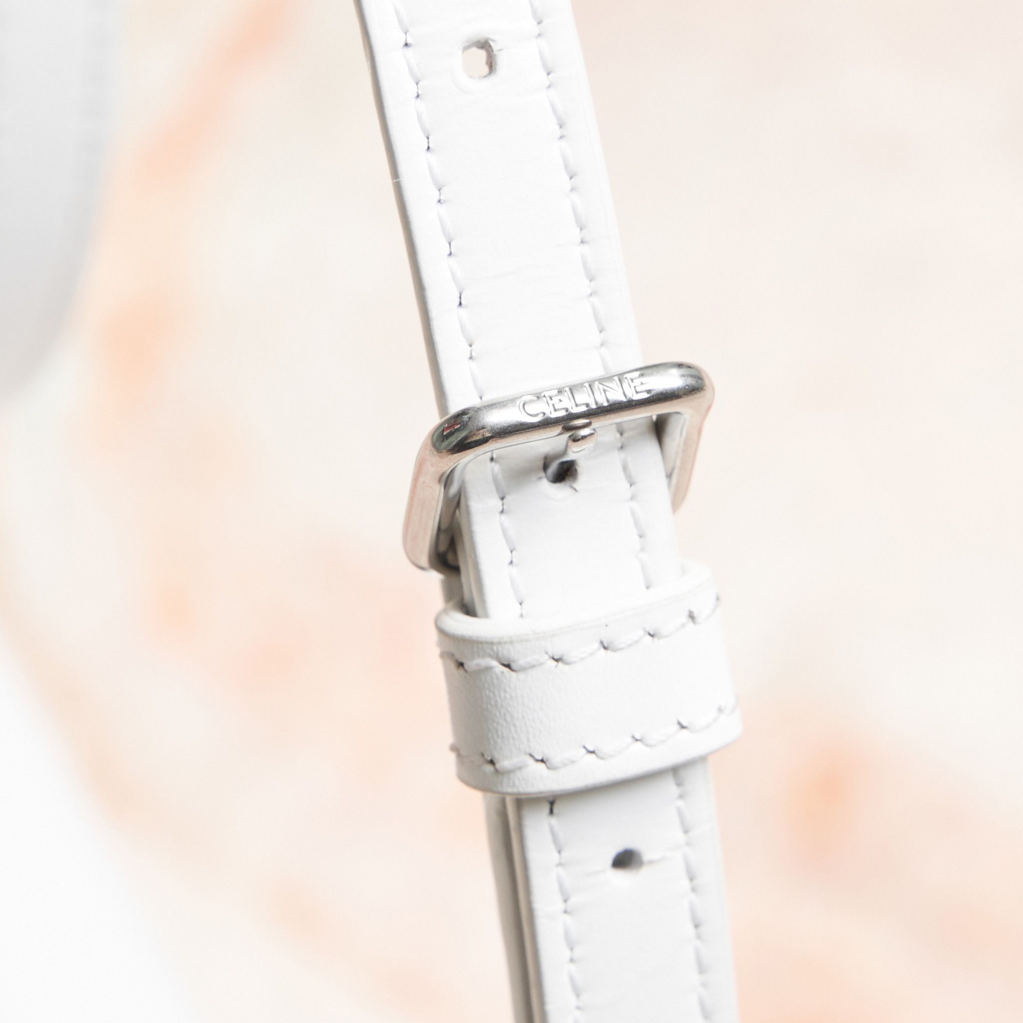 CELINE Medium Celine Lola Bag In Shiny Calfskin WHITE