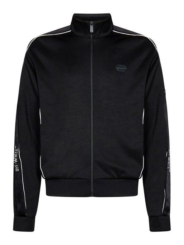 Off-White o1in1s0225 Q:1 / Knit Tape Track Jacket in Black Size US XL / EU 56 / 4 - 1 Thumbnail