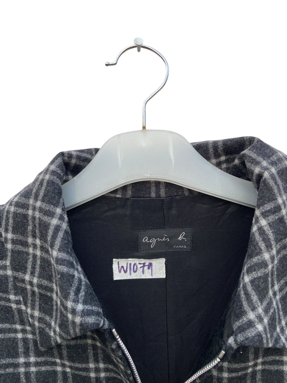 agnes b. Agnes B. Paris Vintage 90s Plaid Longline Zip-Up Coat Size M / US 6-8 / IT 42-44 - 5 Thumbnail