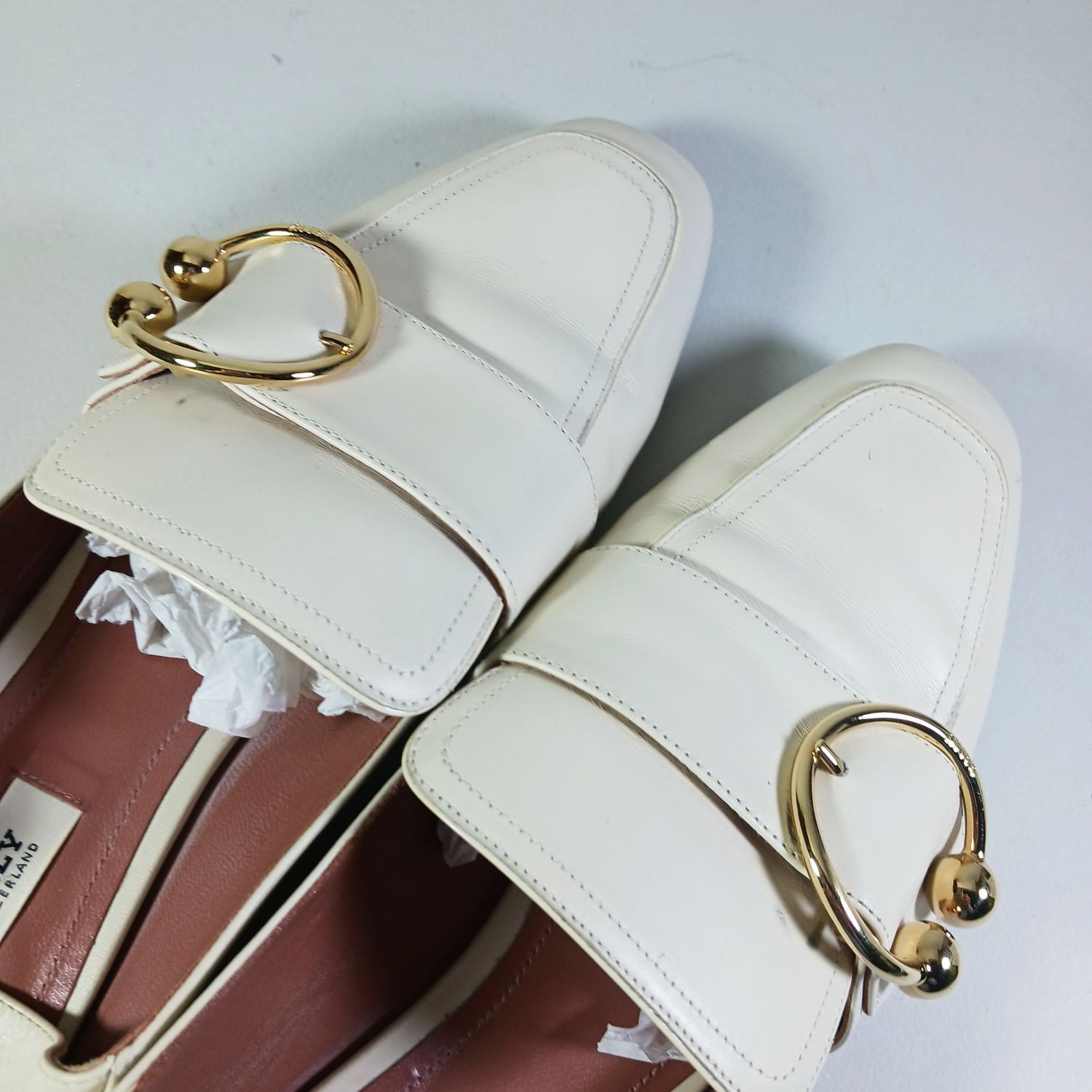 Bally Bally Malinda Ivory White Leather Buckle Slipper Loafers 39 Size US 8 / IT 38 - 10 Thumbnail