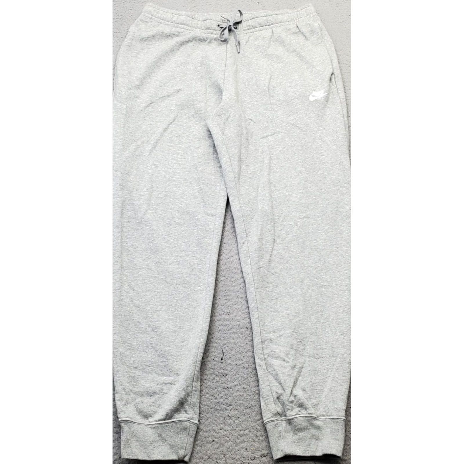Nike Nike Sportswear Joggers Pants Men L Gray Fleece Lined Drawstring Tapered Leg Causal Activewear Size US 33 - 2 Thumbnail