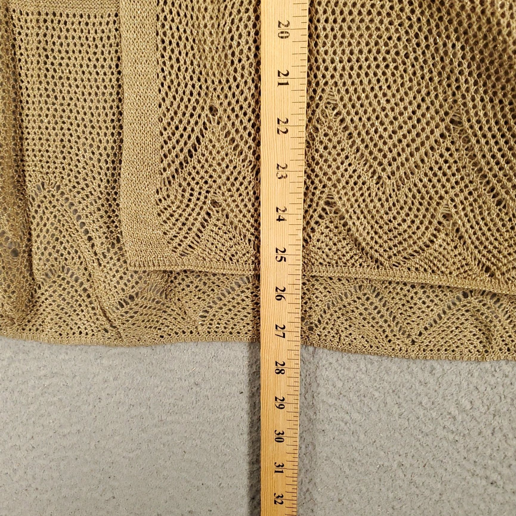 Vintage Adrienne Vittadini Womens Cardigan One Size Tan Knit Metallic Shimmer Flowy OSFA Size ONE SIZE - 3 Thumbnail