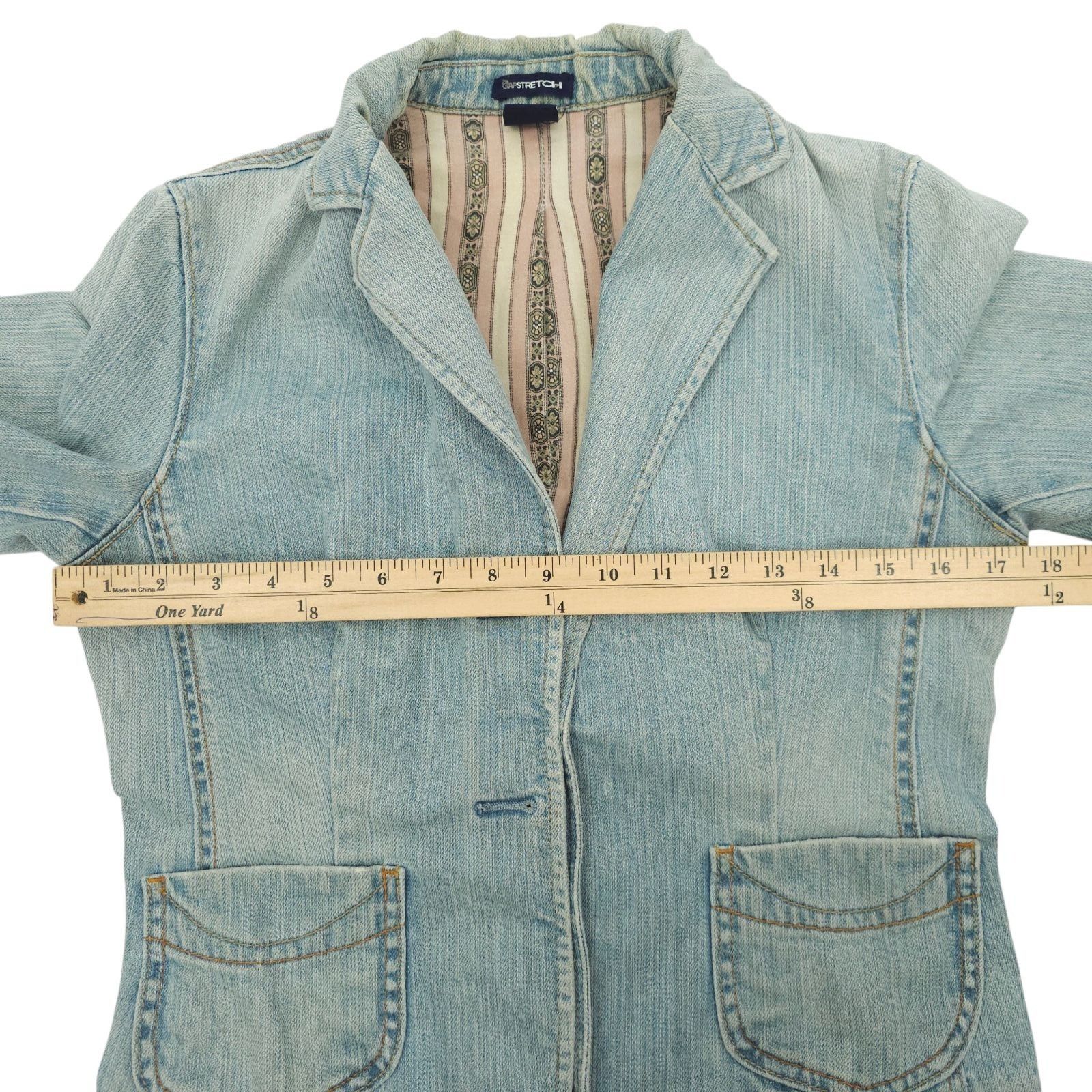 Gap GAP Denim Blazer Jacket Womens 2 READ Y2K Indie Light Wash Size XS / US 0-2 / IT 36-38 - 3 Thumbnail