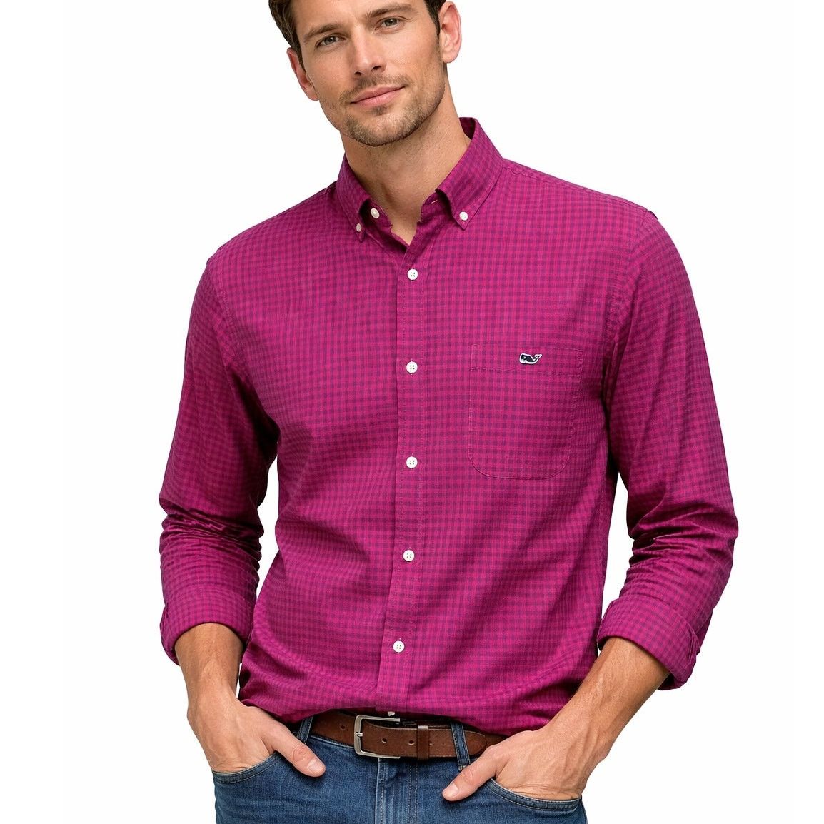 Vineyard Vines Vineyard Vines Bentley Gingham Check Tucker Shirt Classic XL Size US XL / EU 56 / 4 - 1 Thumbnail