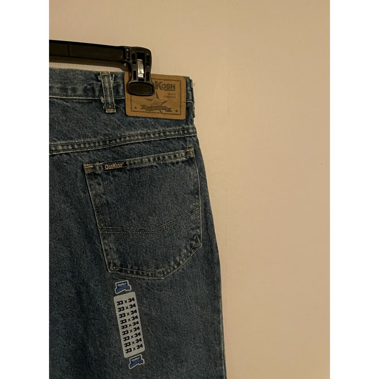 Vintage VINTAGE OshKosh B'gosh Jeans Straight Leg Western Mens 33x34 Blue 34 Inseam 100% Cotton New Size US 33 - 2 Thumbnail