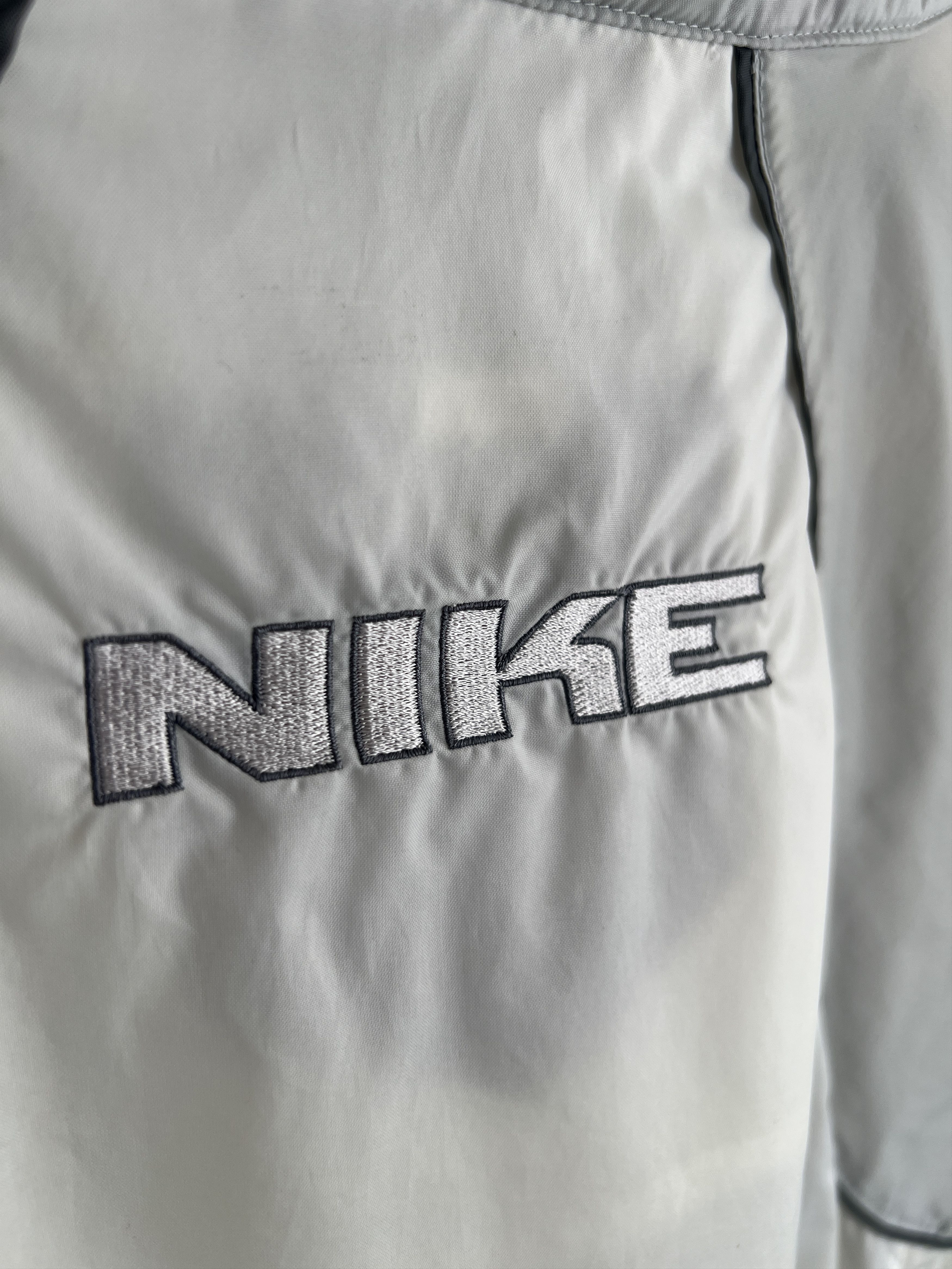 Nike × Vintage Nike Windbreaker Vintage Swoosh Zipper Cream Y2K Drill Size US XXL / EU 58 / 5 - 5 Thumbnail