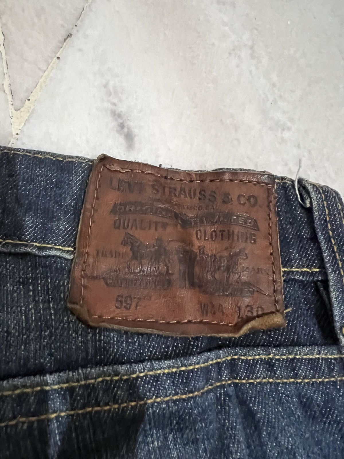 Japanese Brand × Levi's × Levi's Vintage Clothing 🌈VINTAGE LEVIS 597 DISTRESSED BOOTCUT JEAN Size US 35 - 16 Thumbnail