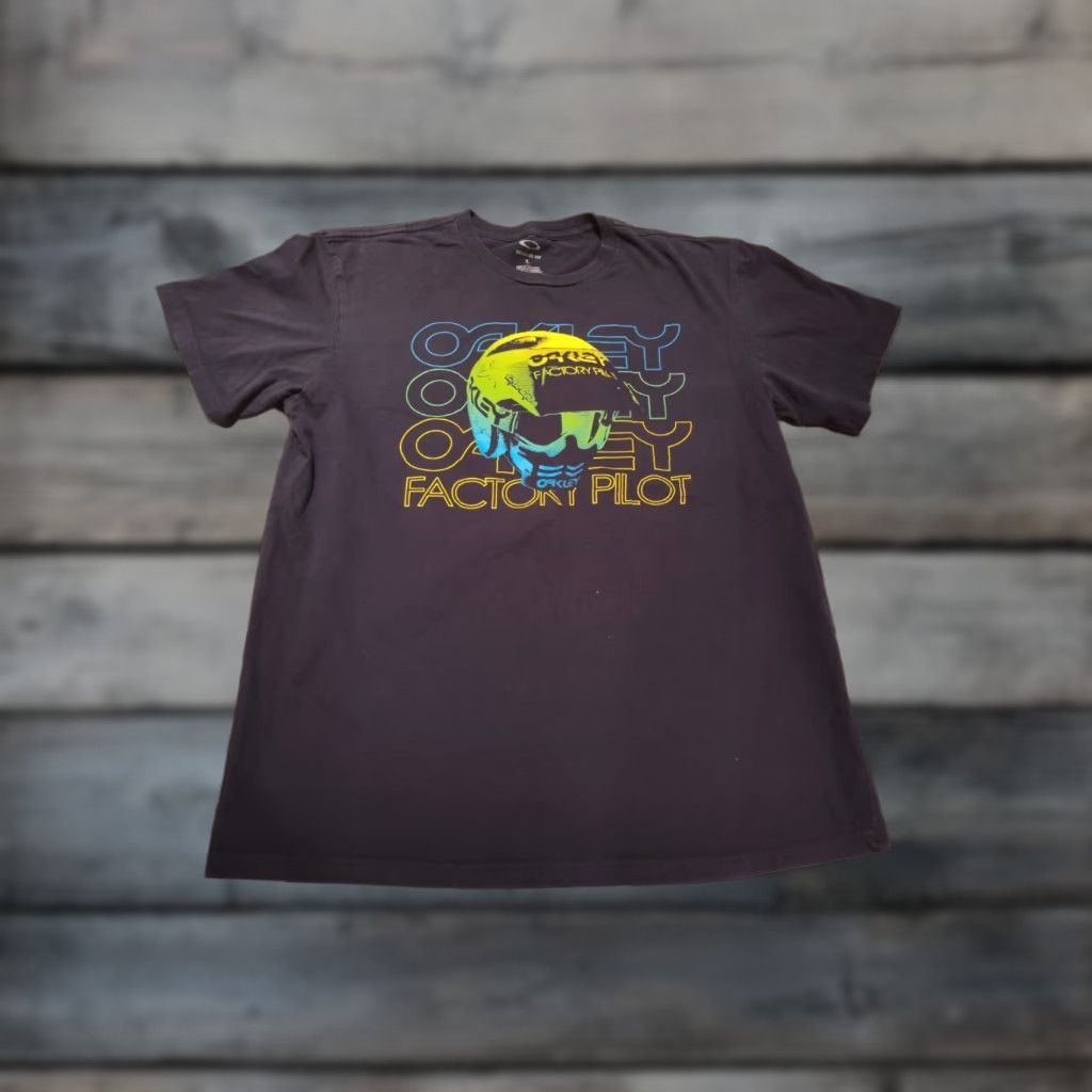 Oakley VINTAGE Oakley T-Shirt Men Large Black Factory Pilot Graphic Print Summer Spring Fall Size US L / EU 52-54 / 3 - 1 Thumbnail