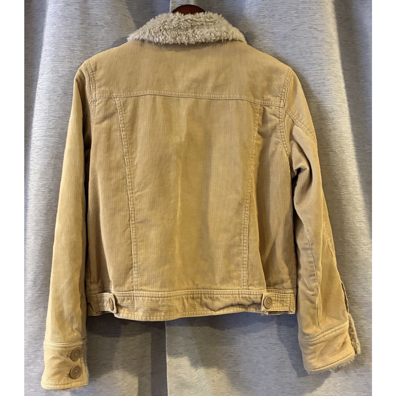 Vintage Aéropostale Beige Full Zip Jacket Women L Fur Trim Heritage Basic Coat mid-length Size L / US 10 / IT 46 - 5 Thumbnail