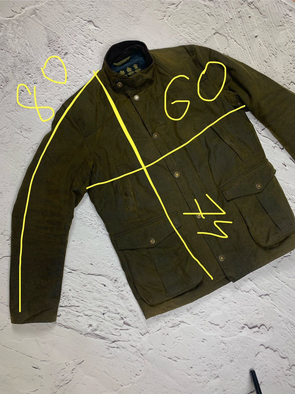 Barbour Barbour Leeward Waxed Cotton Jacket Olive Size L Size US L / EU 52-54 / 3 - 14 Thumbnail