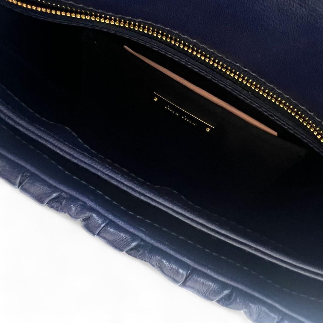 Miu Miu Miu Miu - Matelasse Shoulder Bag Navy Leather Size ONE SIZE - 8 Thumbnail