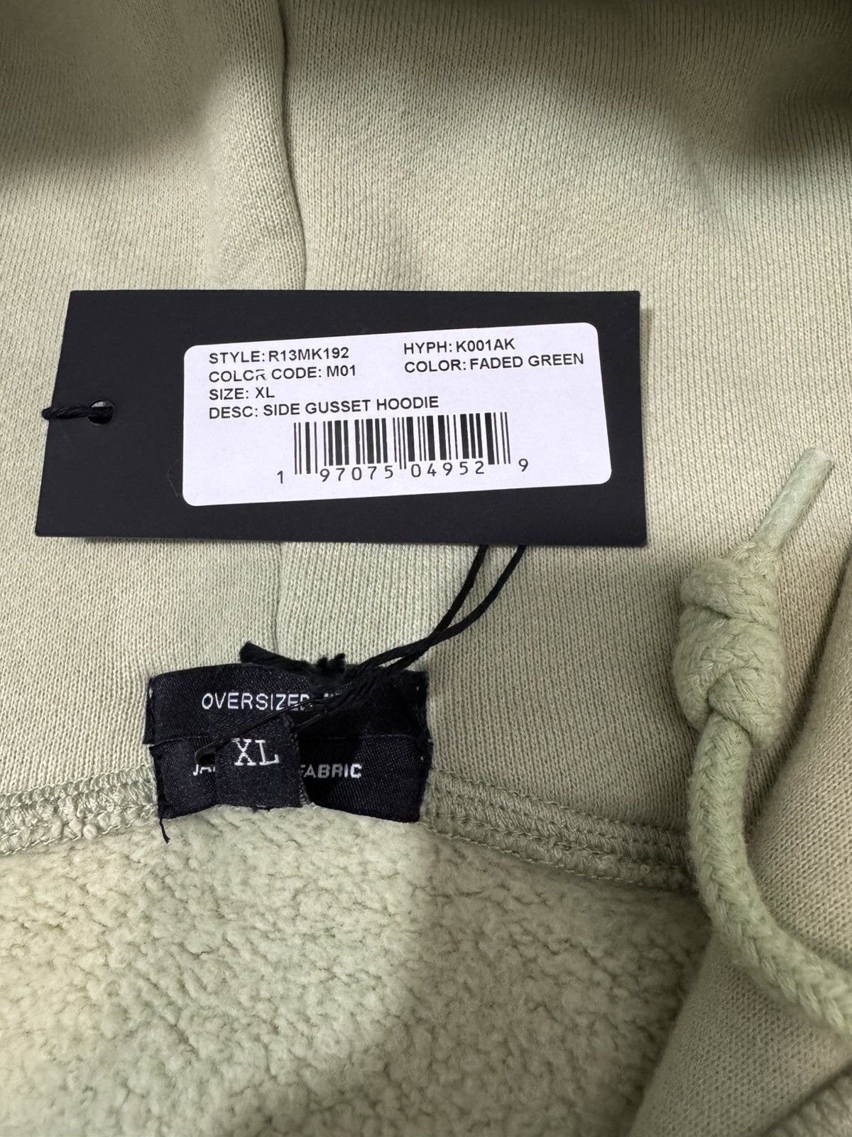 R13 NWT R13 Oversized Side Gusset Hoodie in Faded Green Size US XL / EU 56 / 4 - 11 Thumbnail