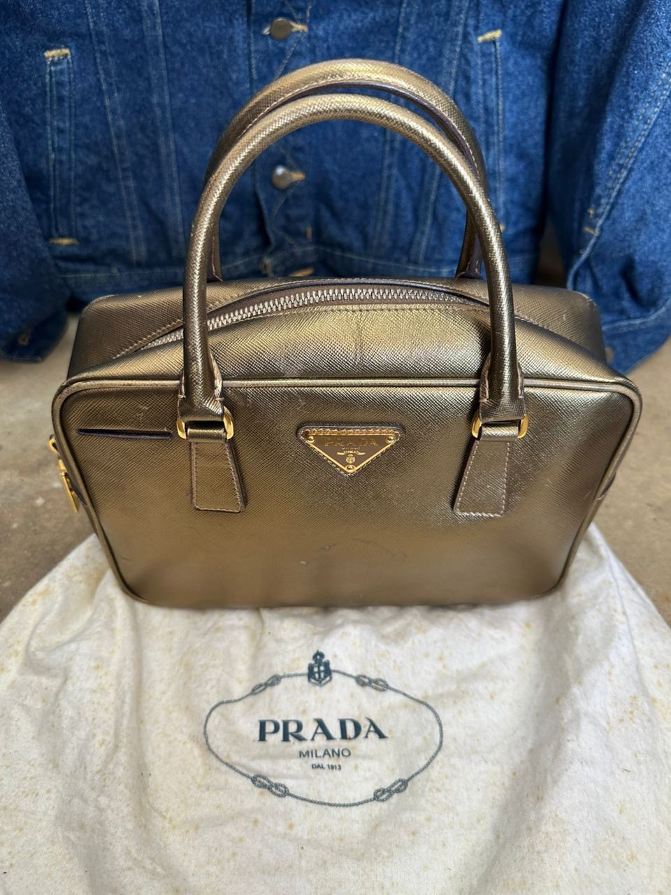 Prada Prada Bauletto Handbag Saffiano Leather Small Size ONE SIZE - 11 Thumbnail
