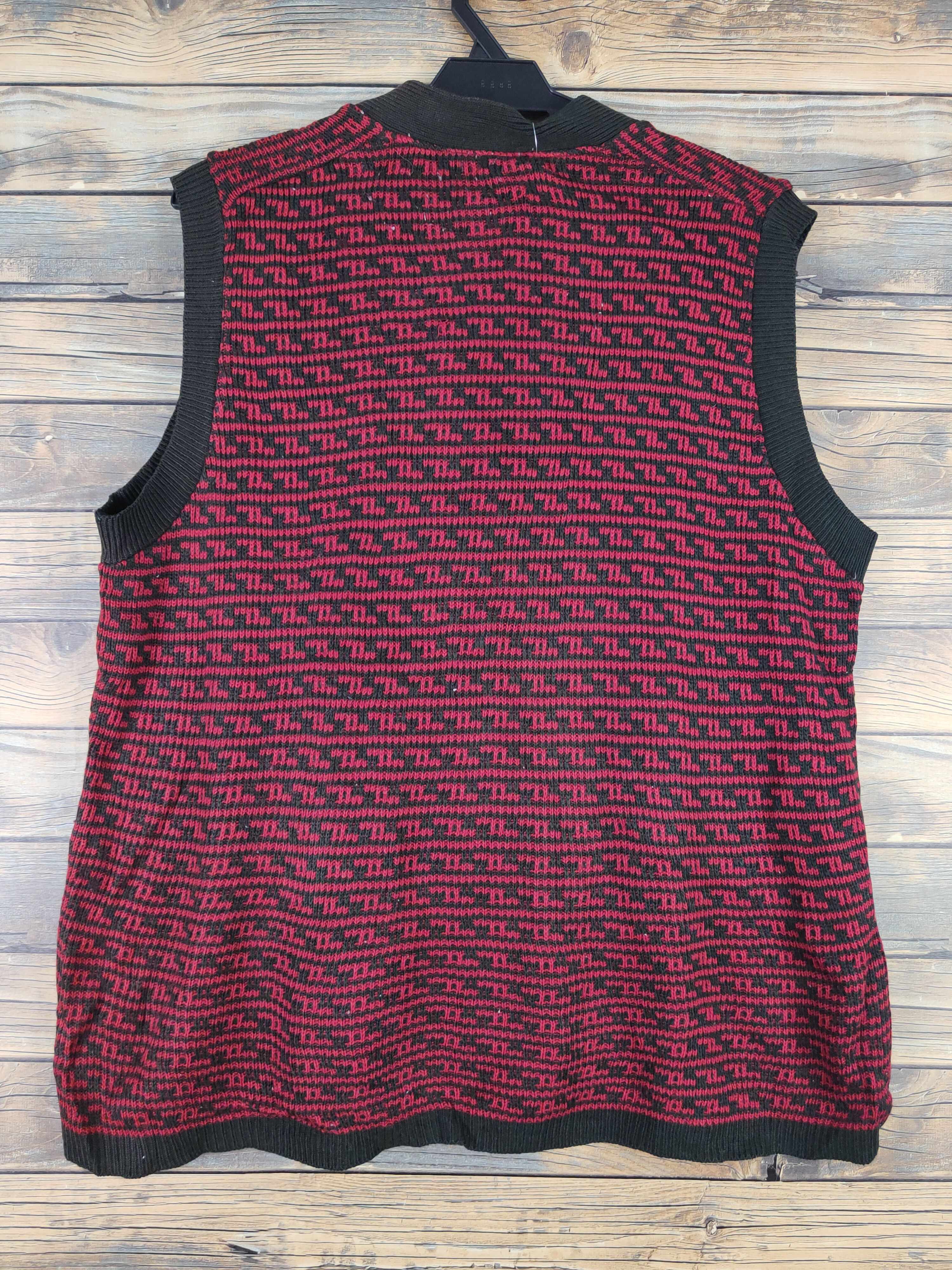 Homespun Knitwear Japanese Brand Red Black Knitwear Vests #W1333 Size L / US 10 / IT 46 - 8 Thumbnail