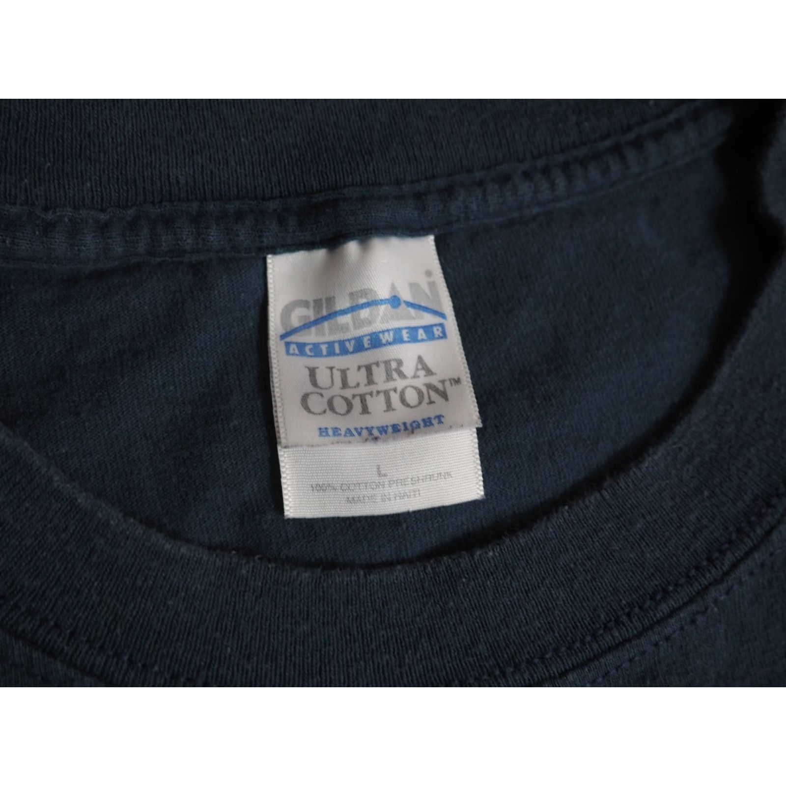 Gildan VTG 90s Y2k Gildan Eternity Box Logo Punk Faded Navy Blue Tee T-Shirt Mens L Size US L / EU 52-54 / 3 - 4 Thumbnail