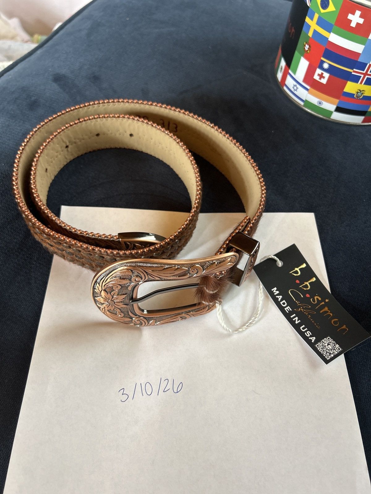 B.B. Simon B.B Simon Brown/Bronze Pony hair belt Size ONE SIZE - 8 Thumbnail