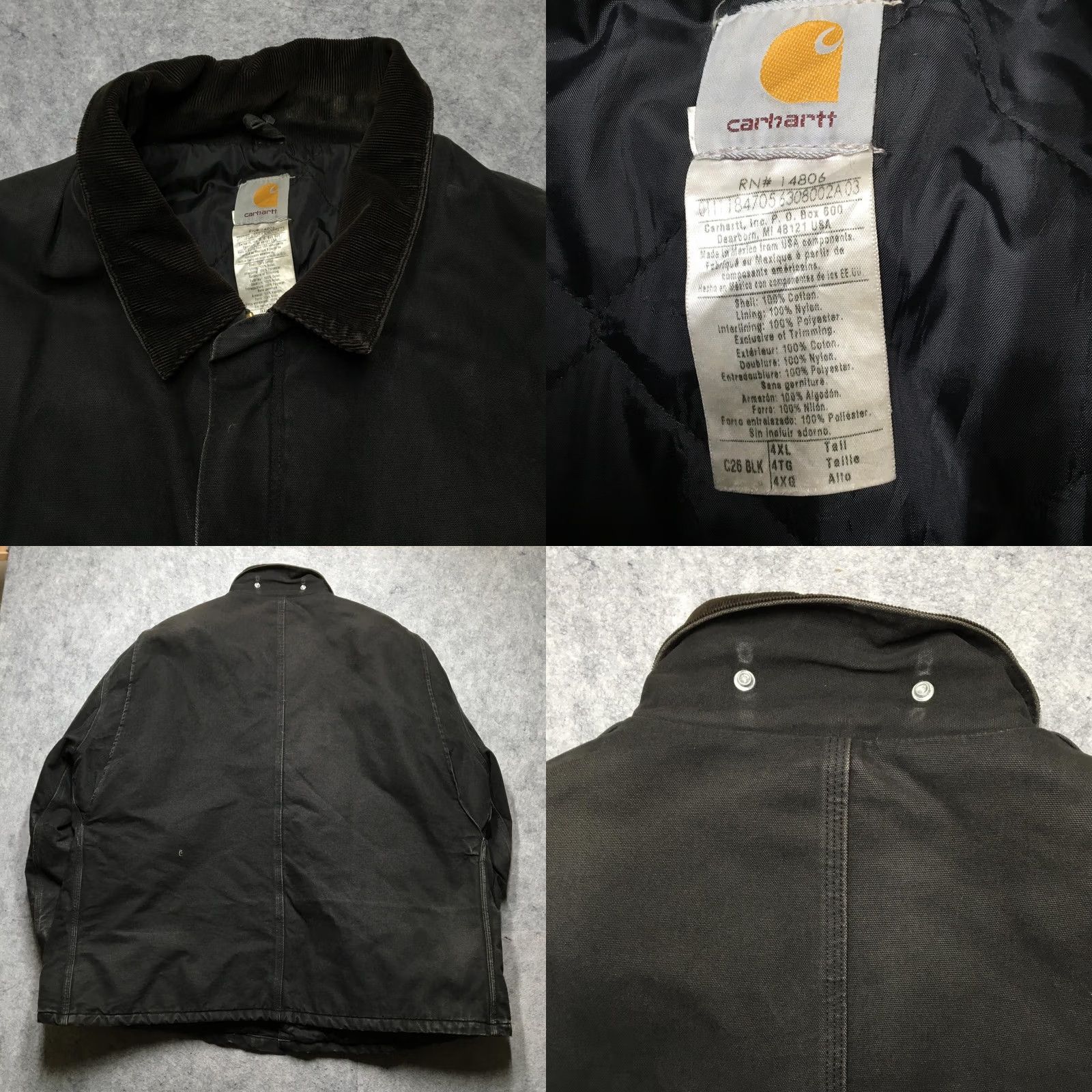 Carhartt Carhartt Coat Mens 4XLT Black Duck Canvas Quilted Lined Insulated Workwear C26 Size US XXL / EU 58 / 5 - 8 Thumbnail
