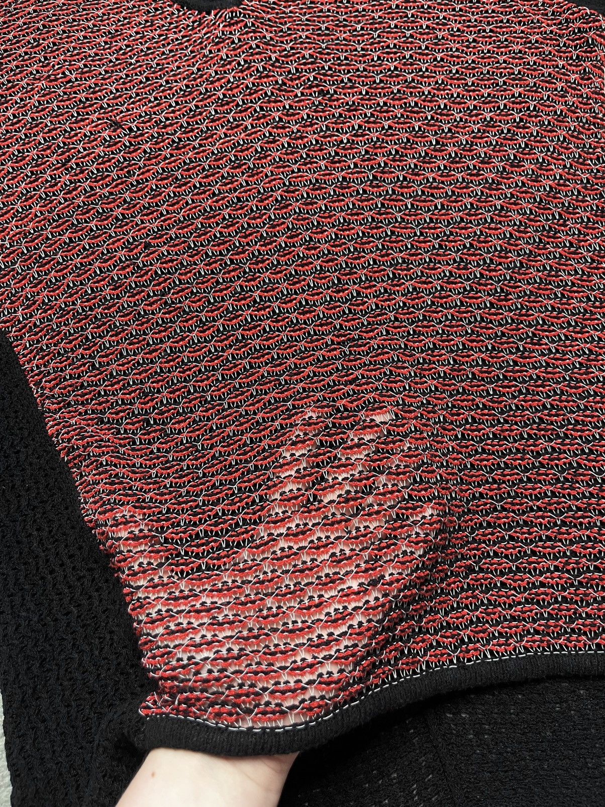 Helmut Lang Vintage Red Black sweater thin, transparent Helmut Lang Size M / US 6-8 / IT 42-44 - 6 Thumbnail