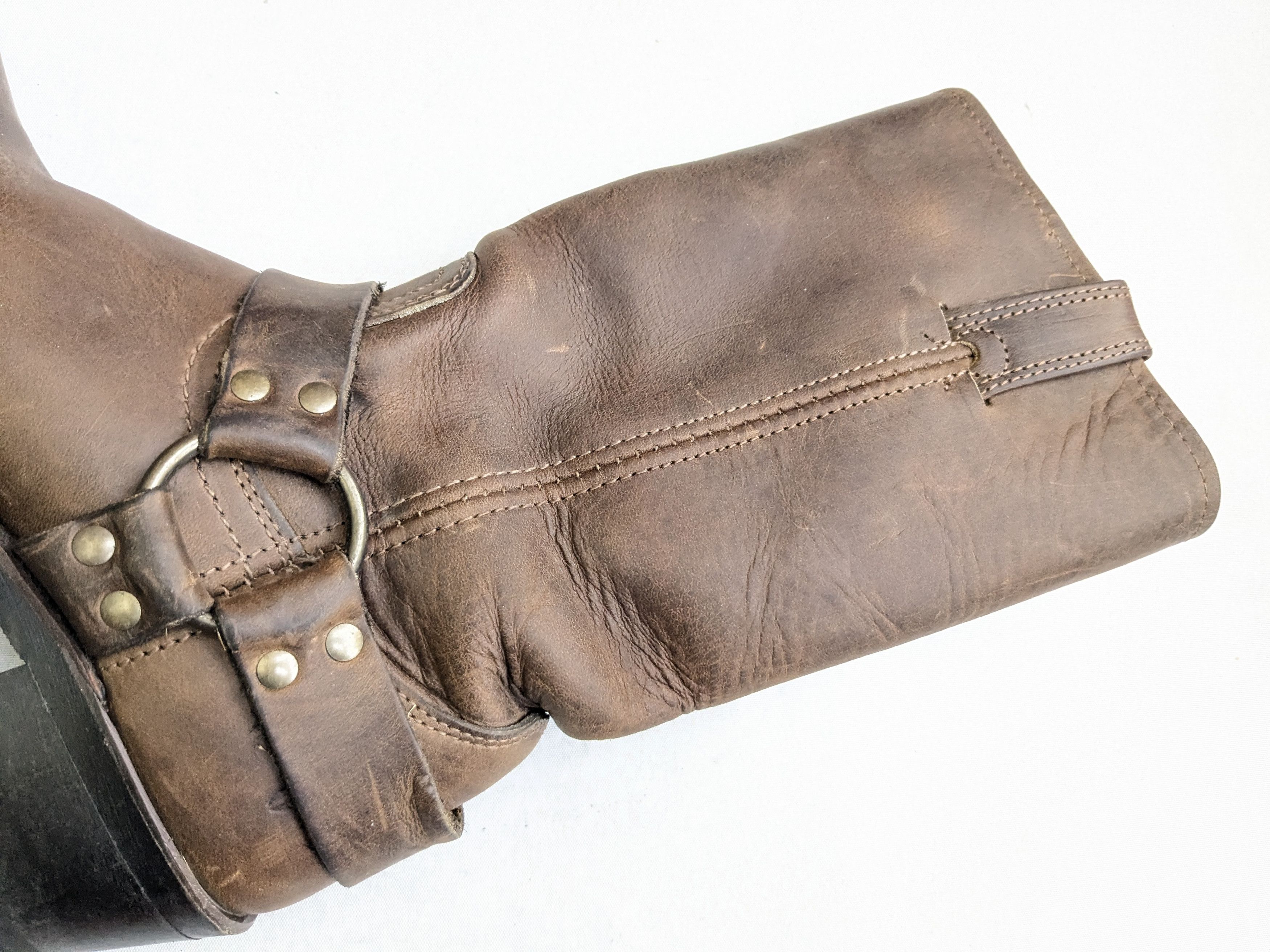 Frye Frye Harness Boots Brown Leather 7 M Leather Buckle Harness Size US 7 / EU 40 - 9 Thumbnail