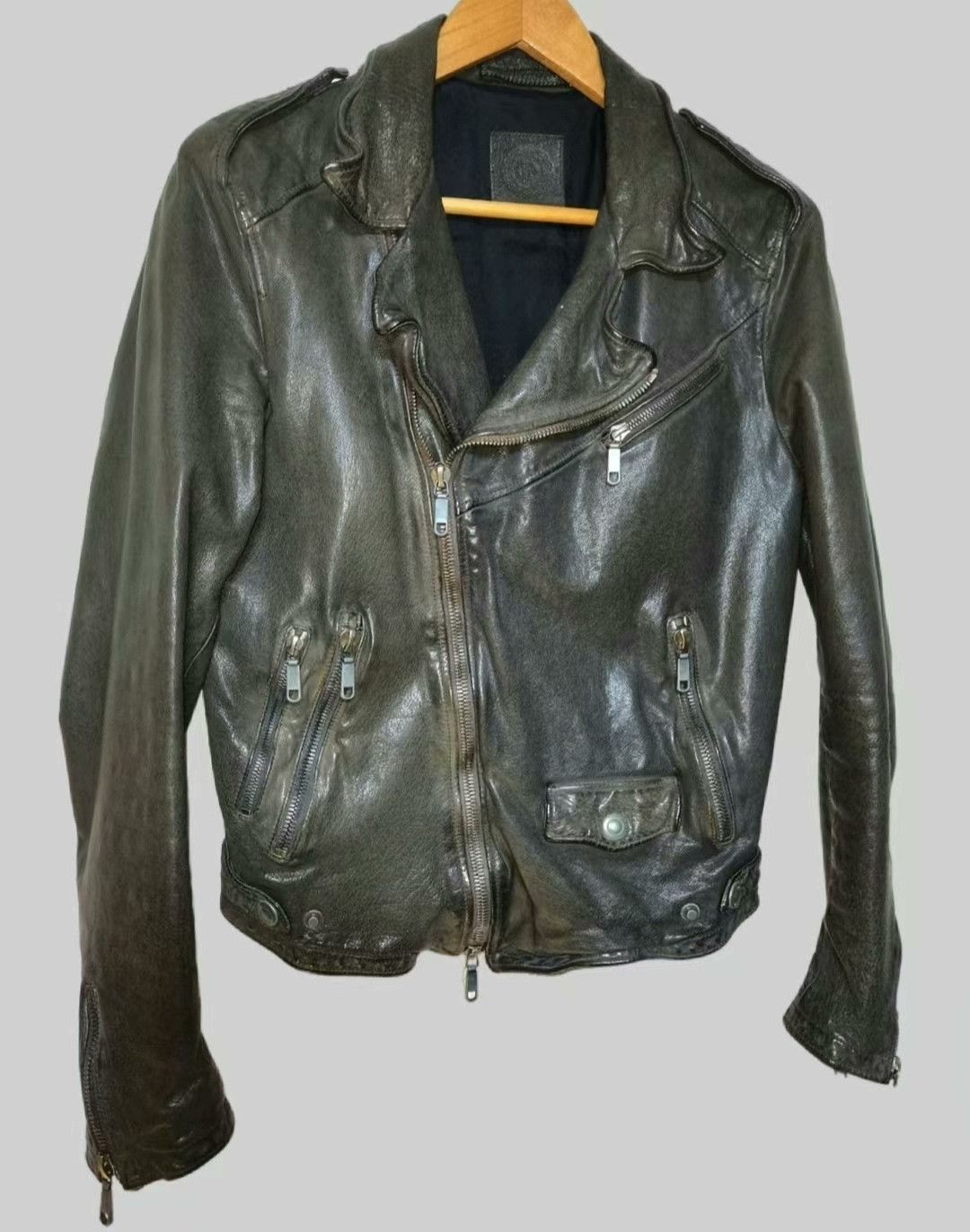 Santacroce Santacroce Italian Washed Distressed Leather Jacket Size US S / EU 44-46 / 1 - 1 Thumbnail