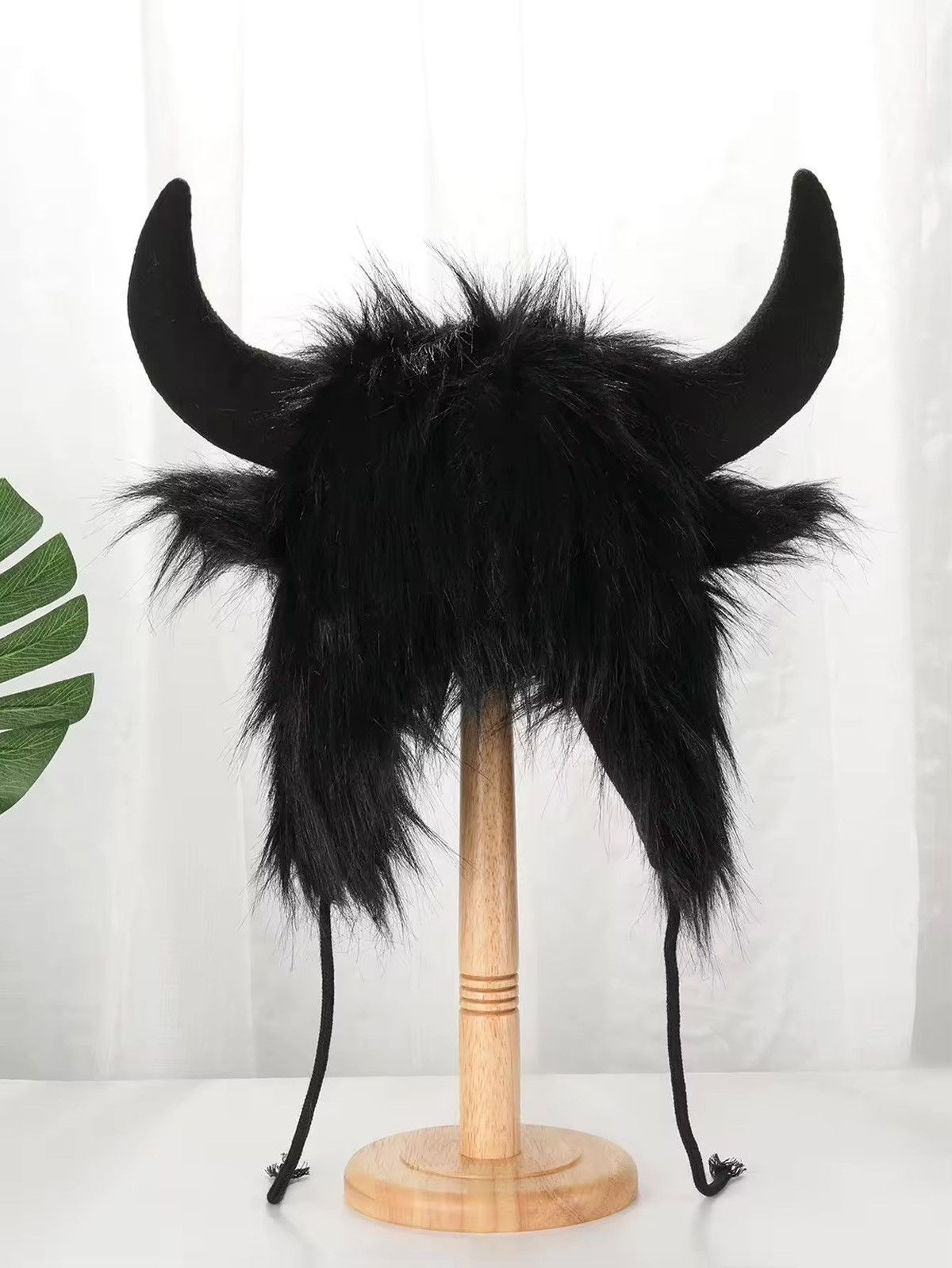 Japanese Brand Winter Warm Faux Fur Buffalo Cows Bull Horns Hat Ear Bomber Size ONE SIZE - 3 Thumbnail