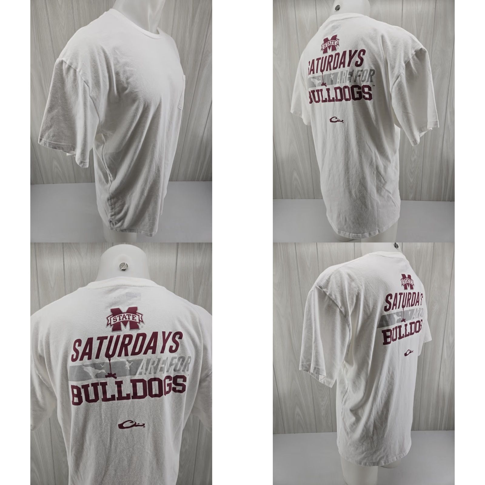 Vintage Drake Waterfowl T-Shirt Mens XL White Mississippi State Football Shirt Size US XL / EU 56 / 4 - 8 Thumbnail