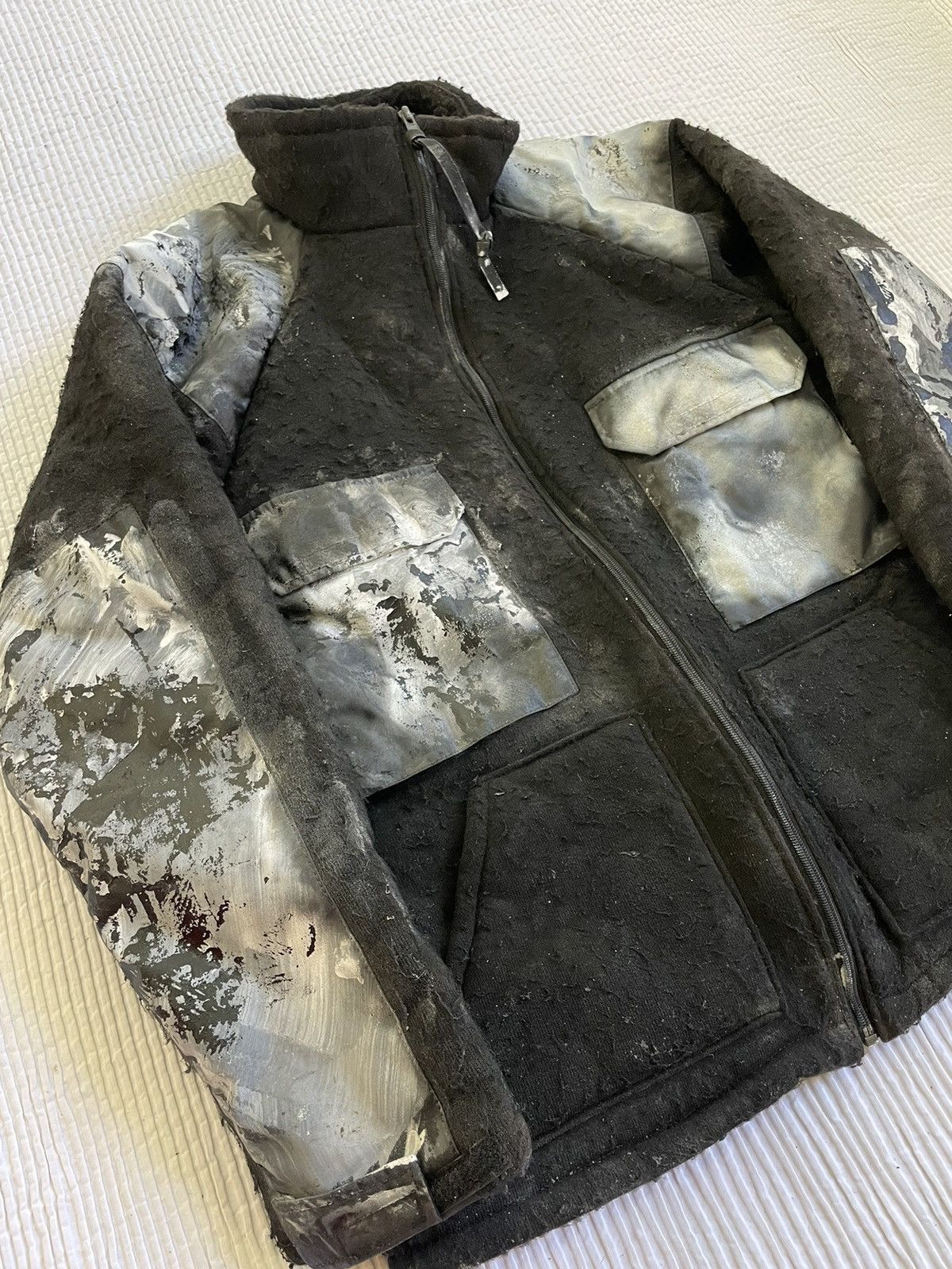Handmade Hand Painted Black White Bear Coat Size US M / EU 48-50 / 2 - 2 Thumbnail