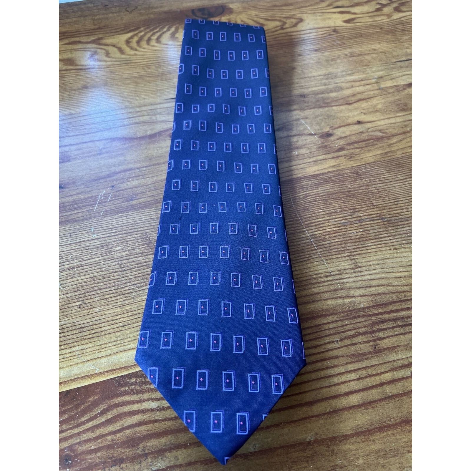 The Unbranded Brand Unbranded PURPLE GEOMETRIC SILK NECKTIE TIE made in italy Size ONE SIZE - 2 Thumbnail