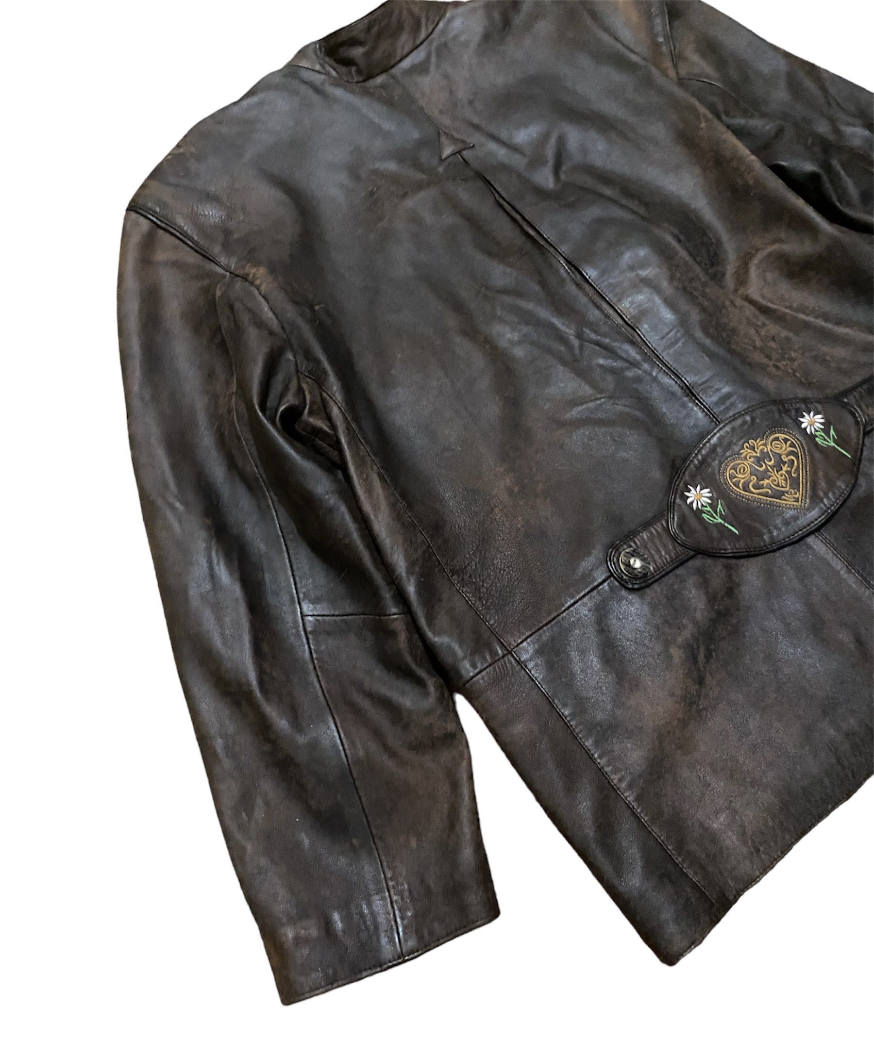 Vintage Vintage Hunter Distressed Leather Blazer / Jacket / Coat / Size US XL / EU 56 / 4 - 8 Thumbnail