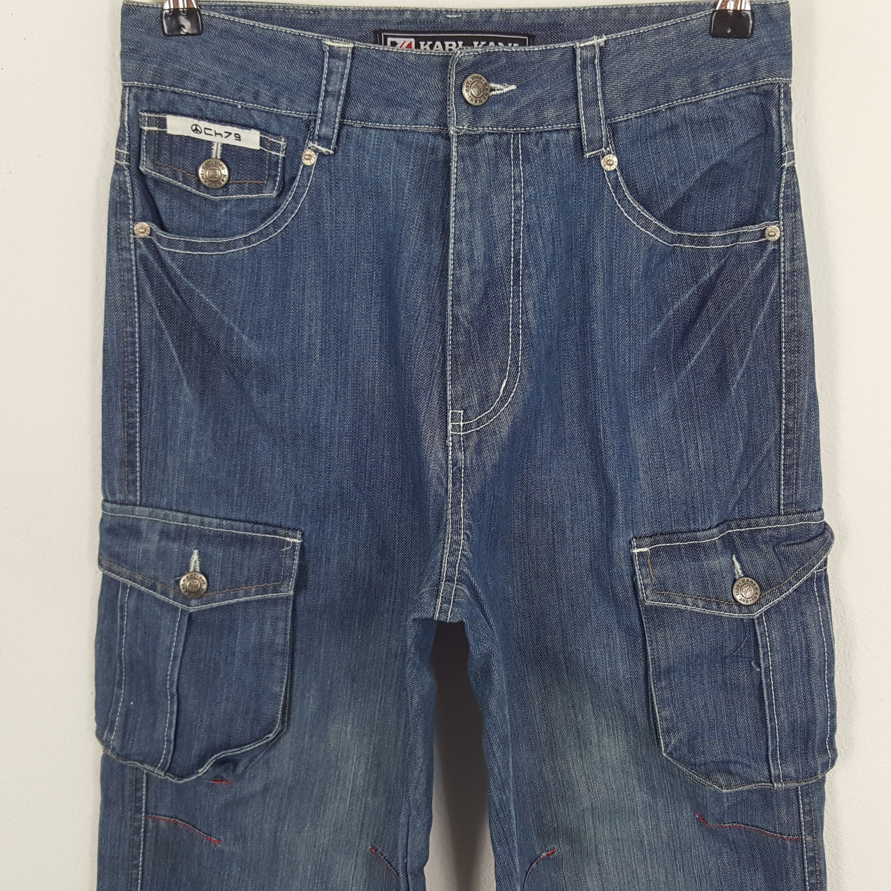 Karl Kani × Vintage Vintage Karl Kani CH79 Cargo Denim Jeans Size US 27 - 2 Thumbnail