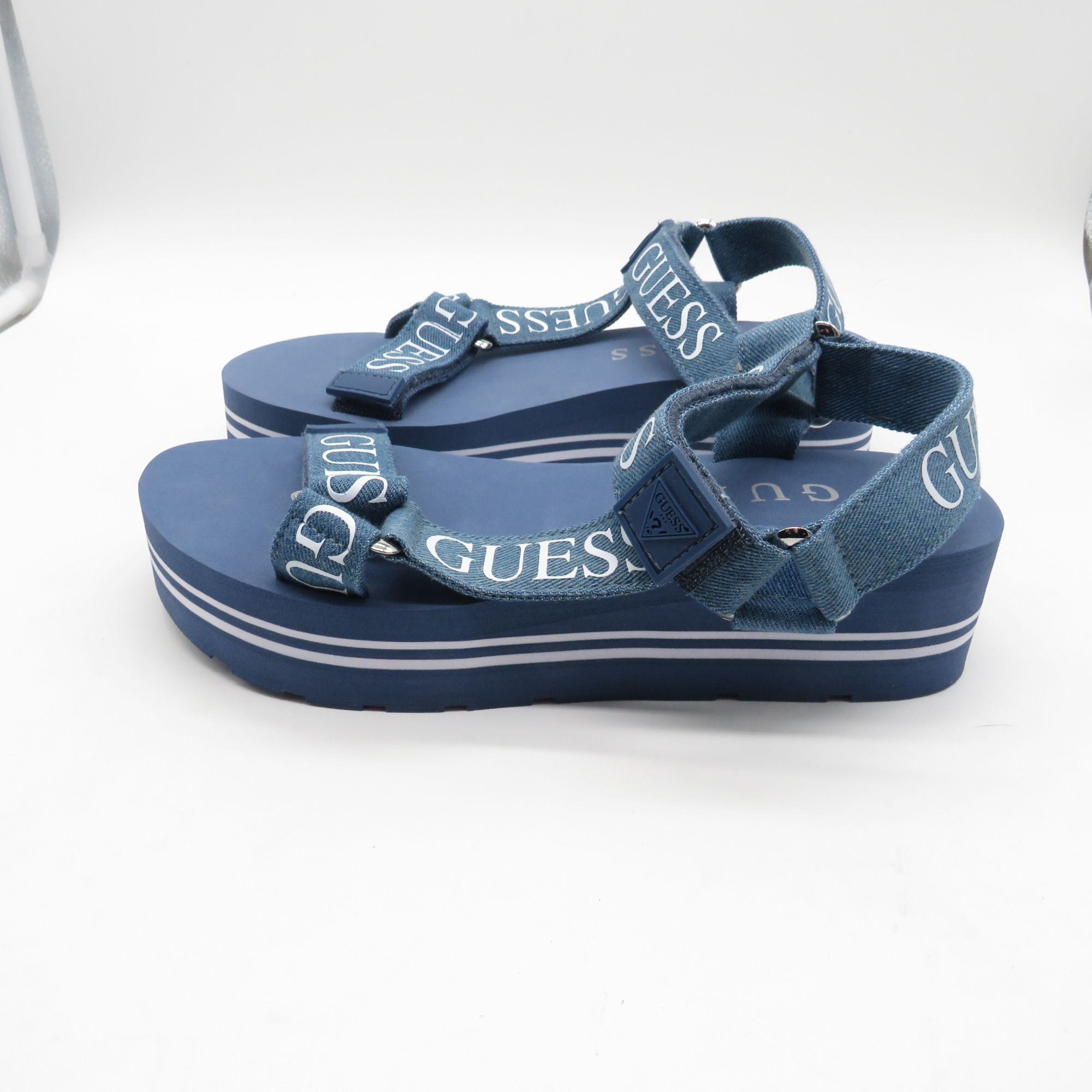 Guess Guess Womens Platform Sandals Medium Blue Fabric Size 9M Adj Size US 9 / IT 39 - 4 Thumbnail