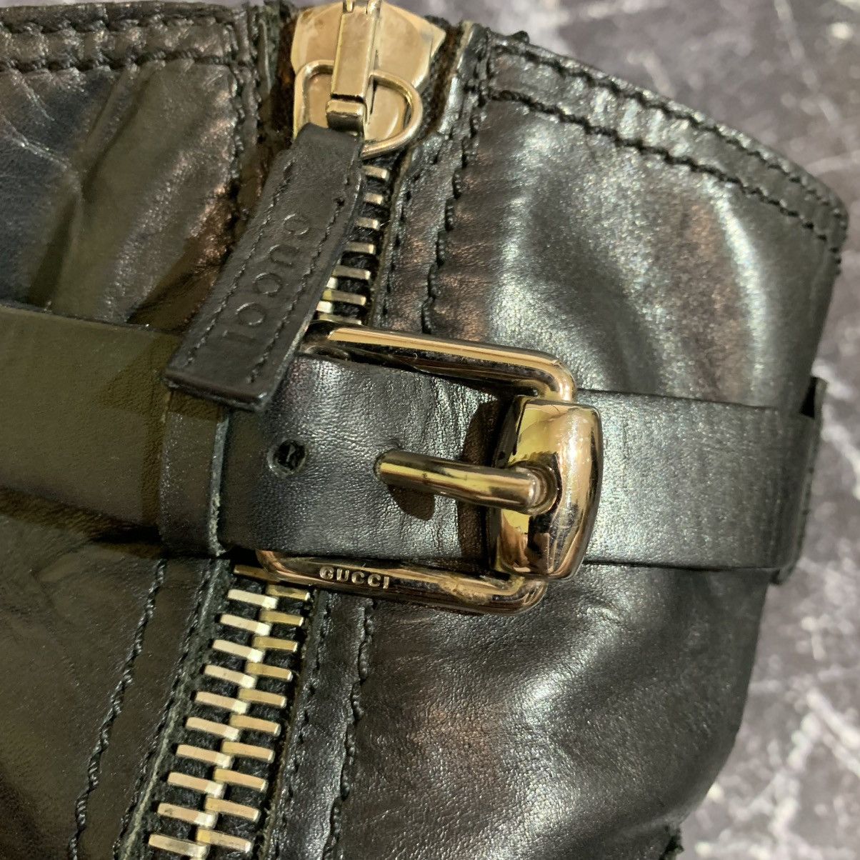 Gucci GUCCI Leather Biker Belted Women’s Boots Size 38 Size US 8 / IT 38 - 16 Thumbnail