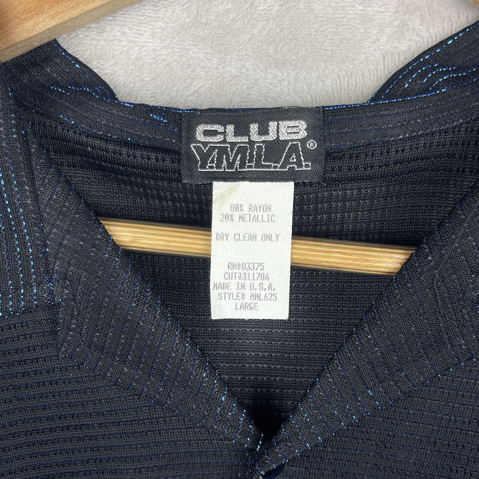 Other Vtg Club YMLA Metallic Blue Mesh Shirt Men's Large CyberGoth Size US L / EU 52-54 / 3 - 10 Thumbnail