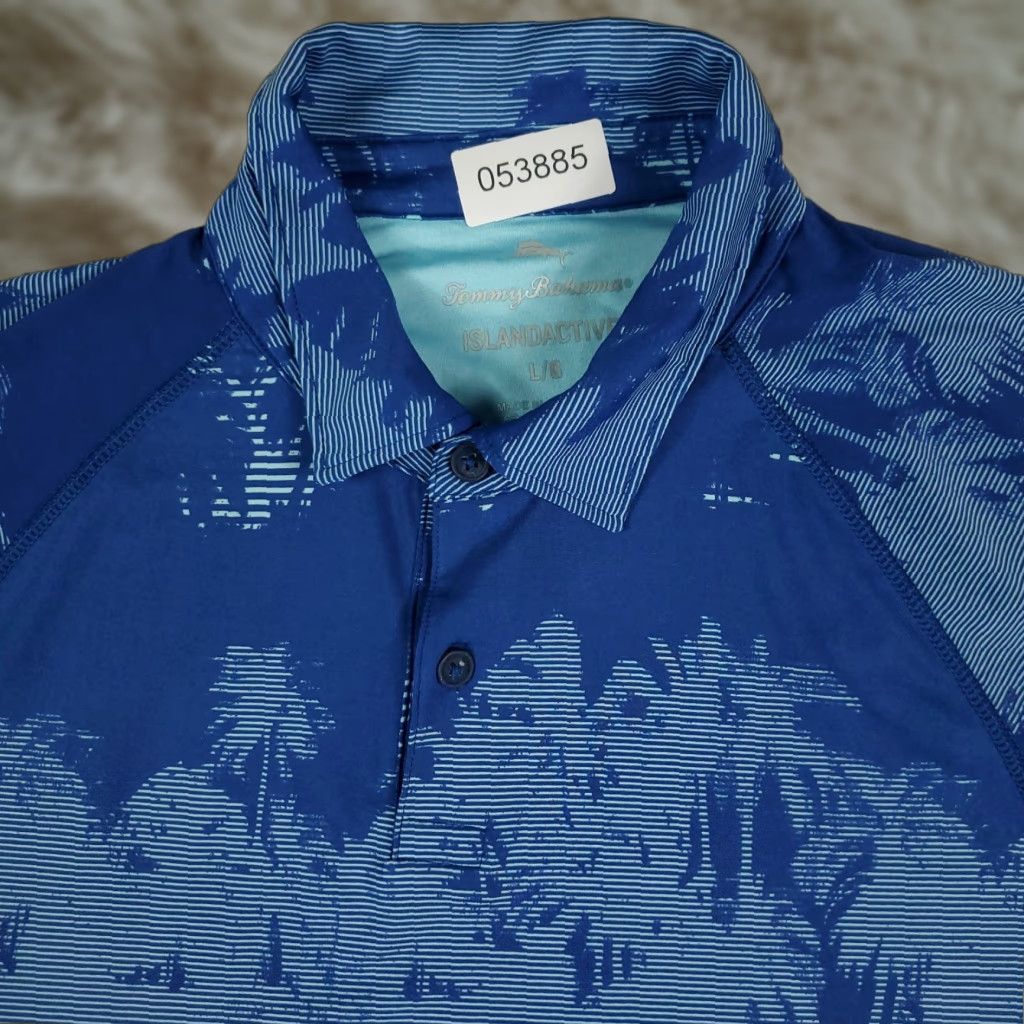 Tommy Bahama Tommy Bahama Polo Shirt Mens Large Blue Polyester Casual Short Sleeve Size US L / EU 52-54 / 3 - 1 Thumbnail