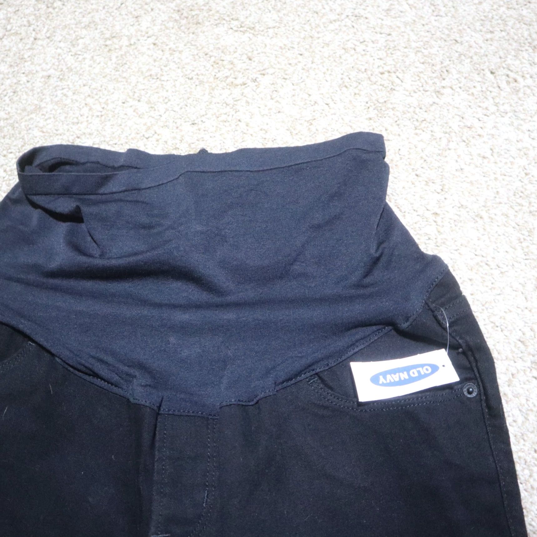 Old Navy OLD NAVY Maternity Skinny Jeans Womens Size 10 Black Denim Rock Star Maternity Stretch High Rise 10 Womens Jeans Size 32" / US 10 / IT 46 - 2 Thumbnail