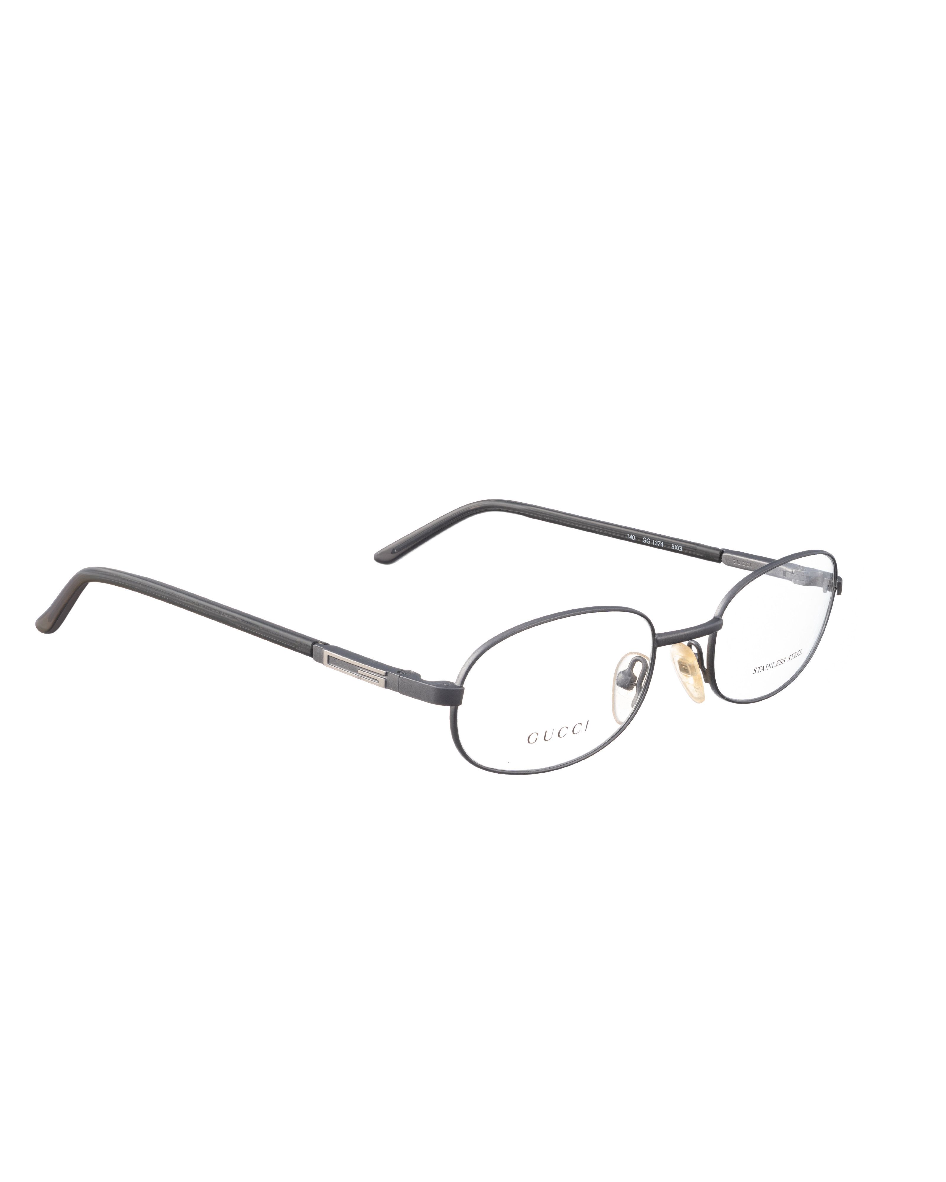 Gucci Gucci 00s Classic Retro Grey Steel Oval Glasses Size ONE SIZE - 2 Thumbnail