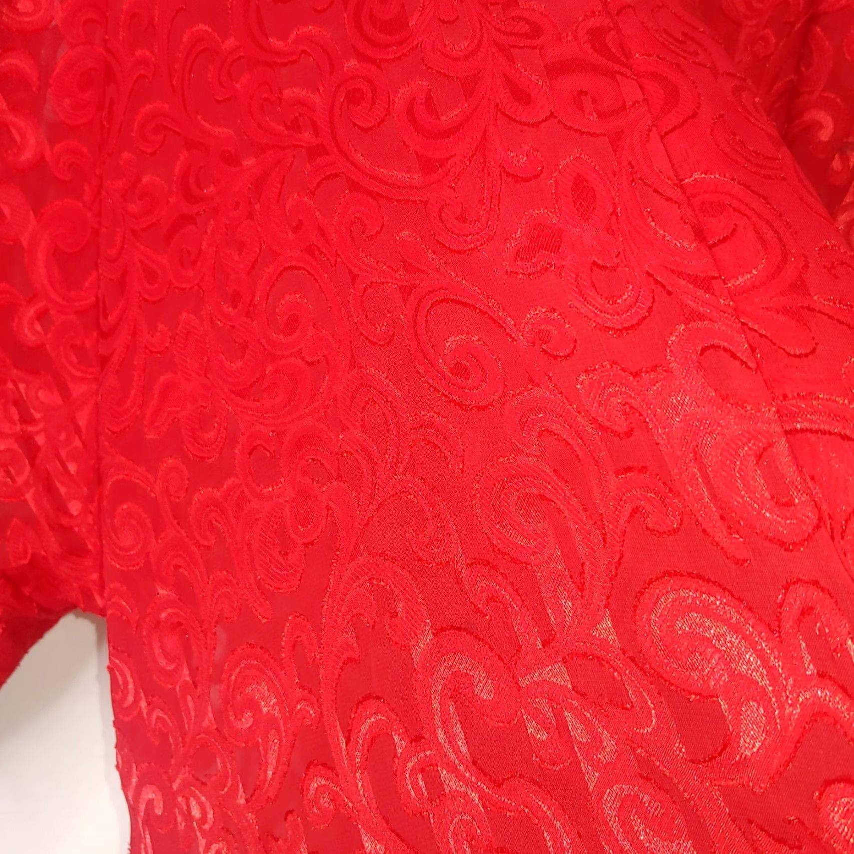 Vintage VINTAGE Lucie Ann II Womens L Kimono Robe Red Sheer Belted Eveningwear USA 1980s Mens/Womens Size ONE SIZE - 7 Thumbnail