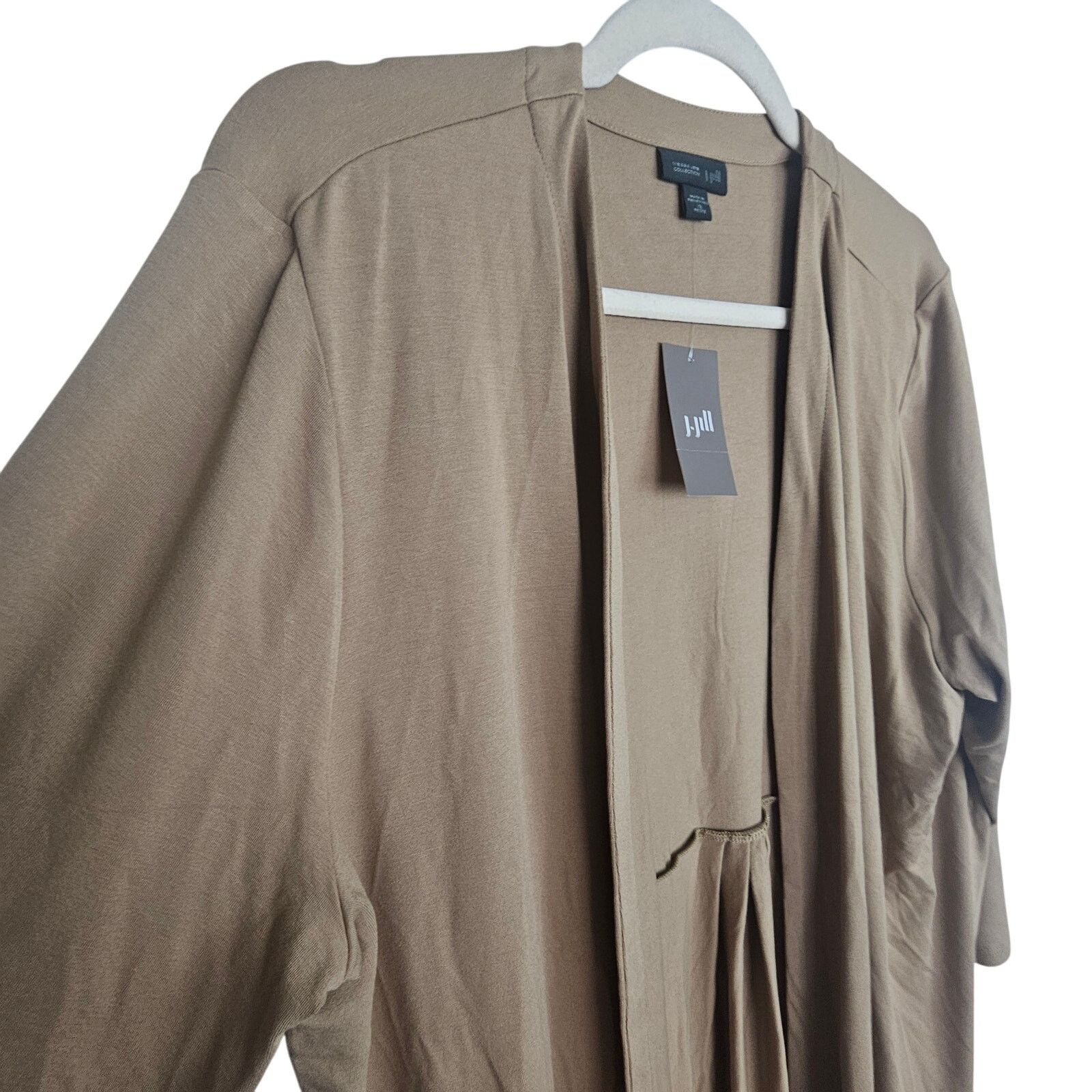 J. Jill J. Jill Open Front Cardigan Sz XLP Camel Stretch Minimalist Size XL / US 12-14 / IT 48-50 - 5 Thumbnail