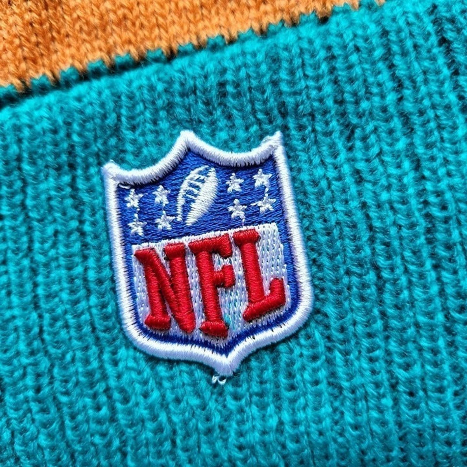 Other NWT Miami Dolphins Sports Knit Pom Beanie Fleece Lining Size ONE SIZE - 5 Thumbnail