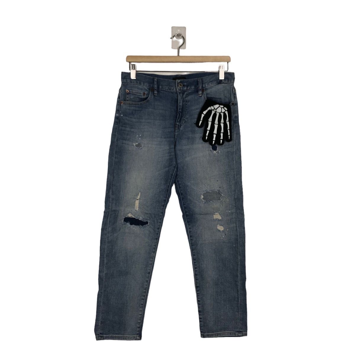 Japanese Brand 🔥RARE STRAIGHT CUT DISTRESSED DENIM JEANS UNIQLO JAPAN Size US 30 / EU 46 - 1 Thumbnail