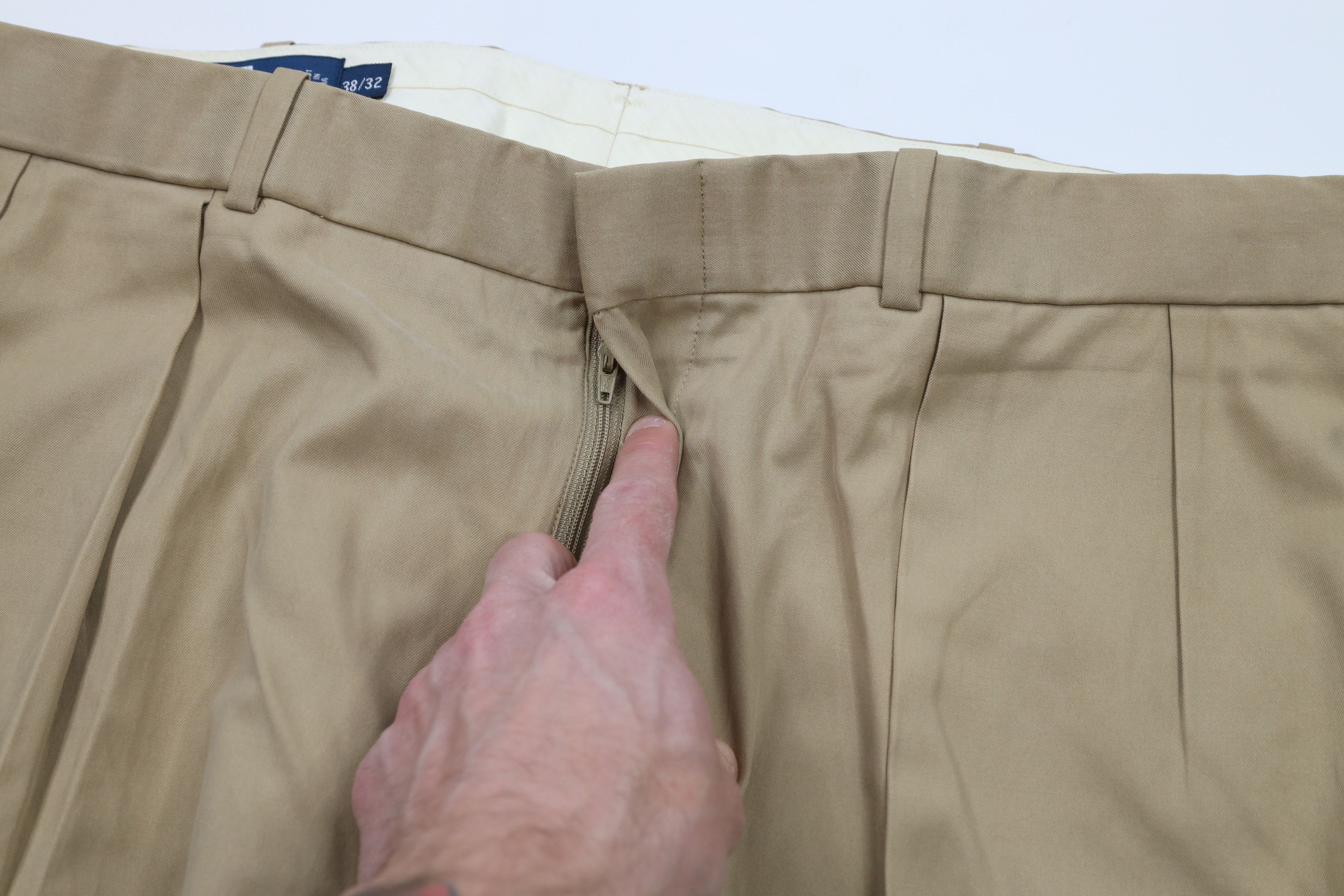 Ralph Lauren × Vintage Vintage 90s Ralph Lauren Blend Wide Leg Chino Pants Beige Size US 38 / EU 54 - 5 Thumbnail