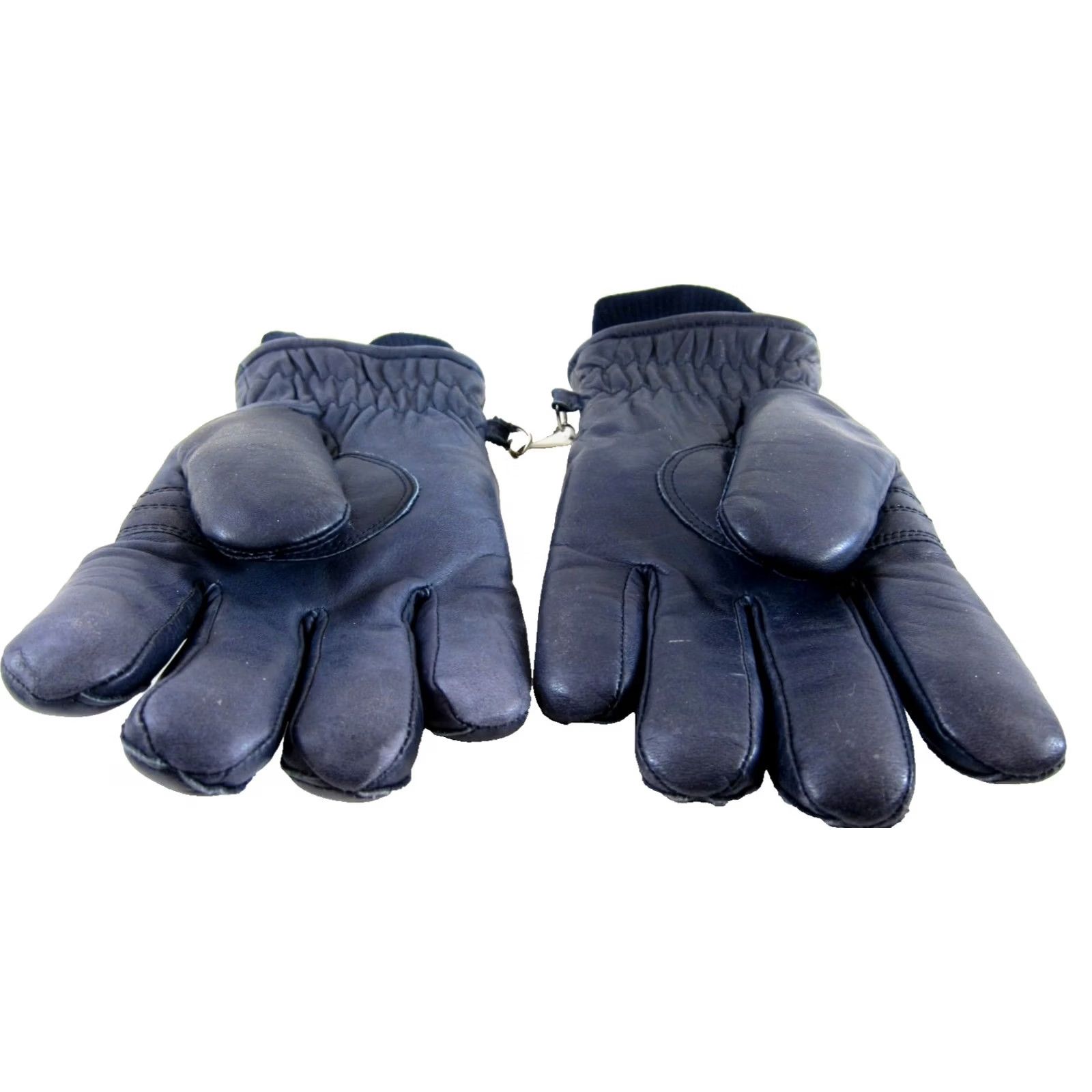 Vintage Conroy Blue 100% Leather Gloves Men Size M Cold Weather Insulated Skiing Lined Navy Blue Leather Men Medium XS? Size ONE SIZE - 6 Thumbnail