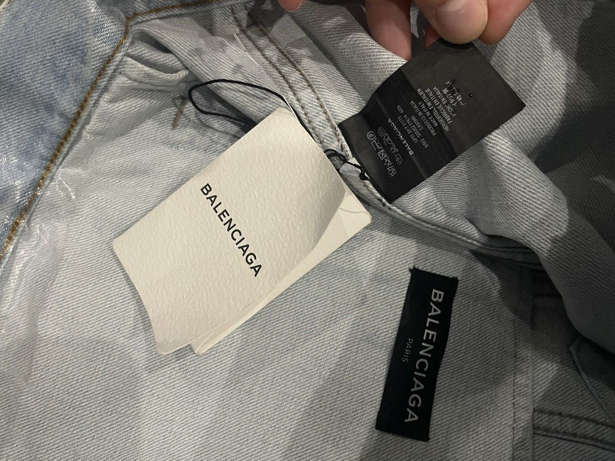 Balenciaga Balenciaga SS18 Europa! Laminated Denim Jacket Size US XL / EU 56 / 4 - 4 Thumbnail
