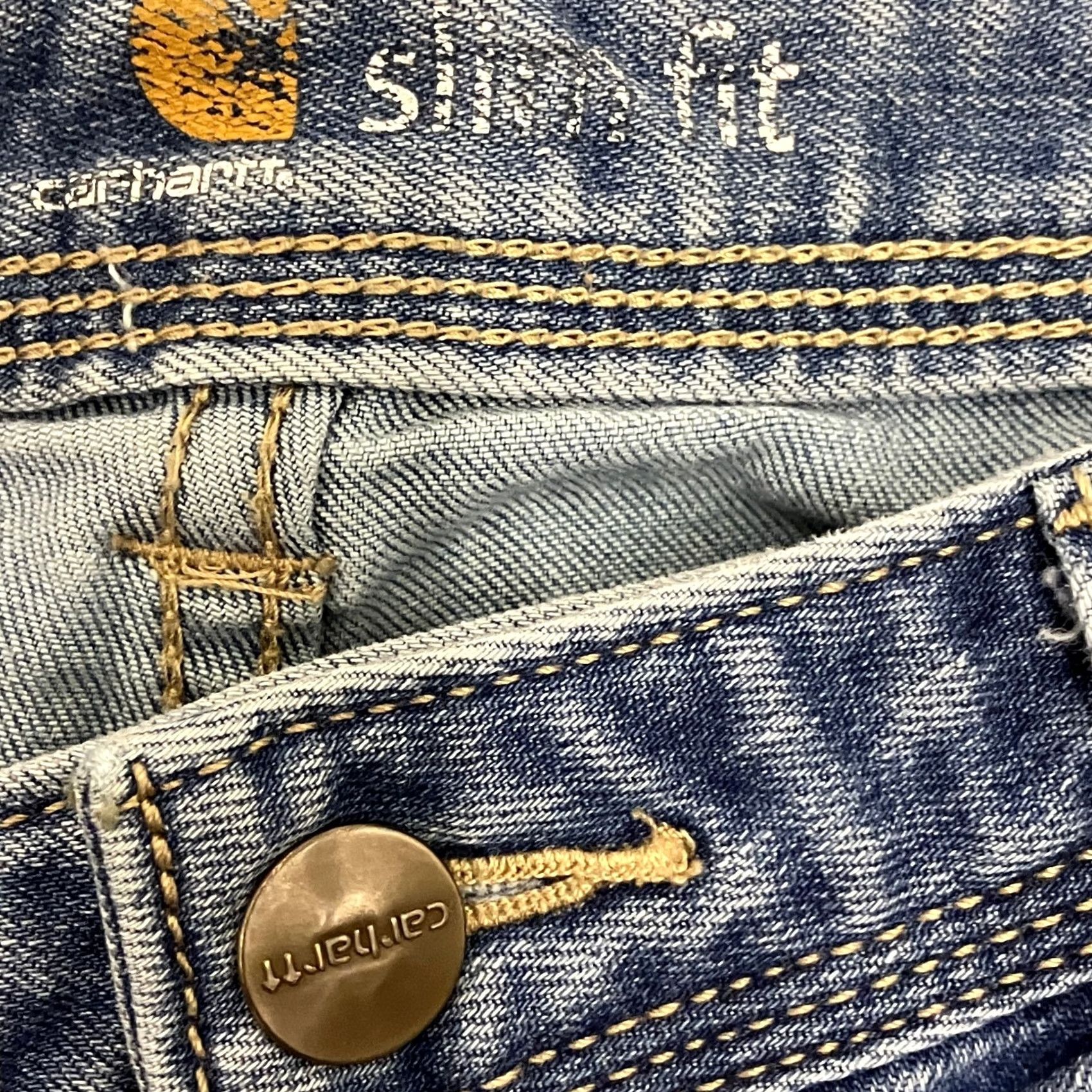 Carhartt Carhartt Jeans Womens 6 30W 28L Slim Fit Blue Stretch Denim Workwear Size 28" / US 6 / IT 42 - 6 Thumbnail